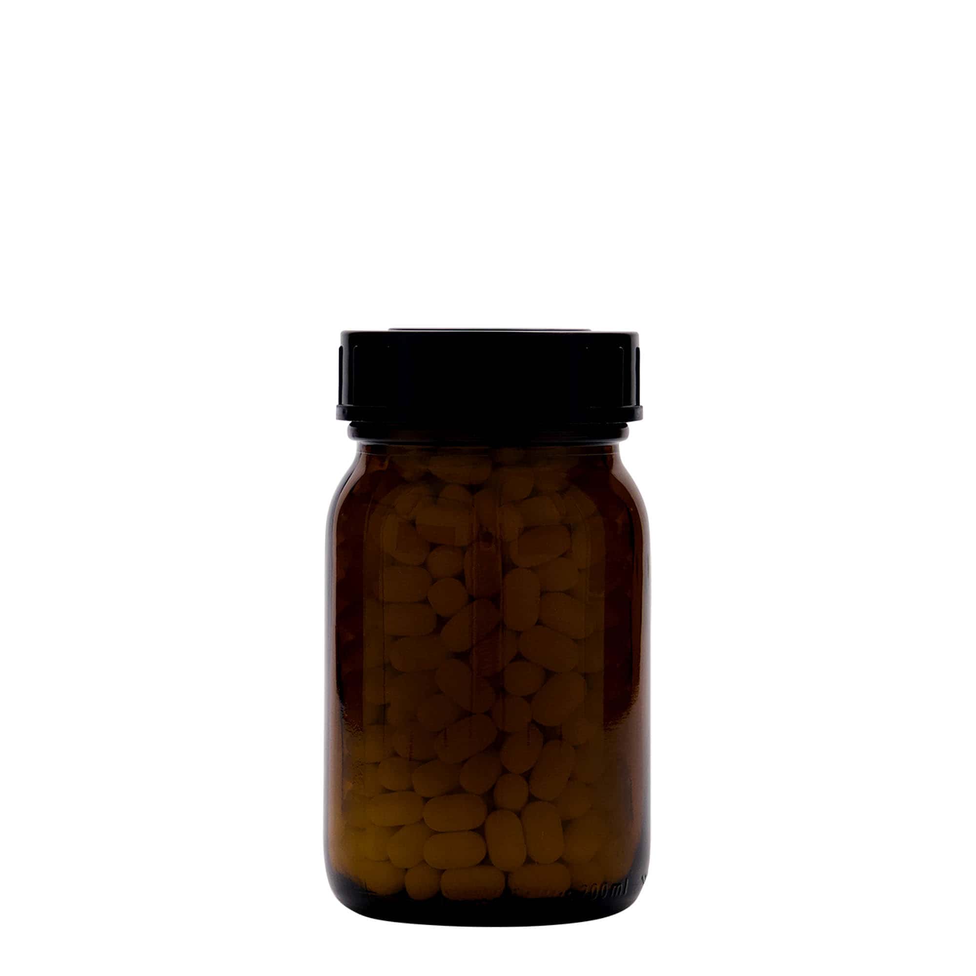 200 ml staklena boca širokog grla, smeđa, grlo: DIN 55