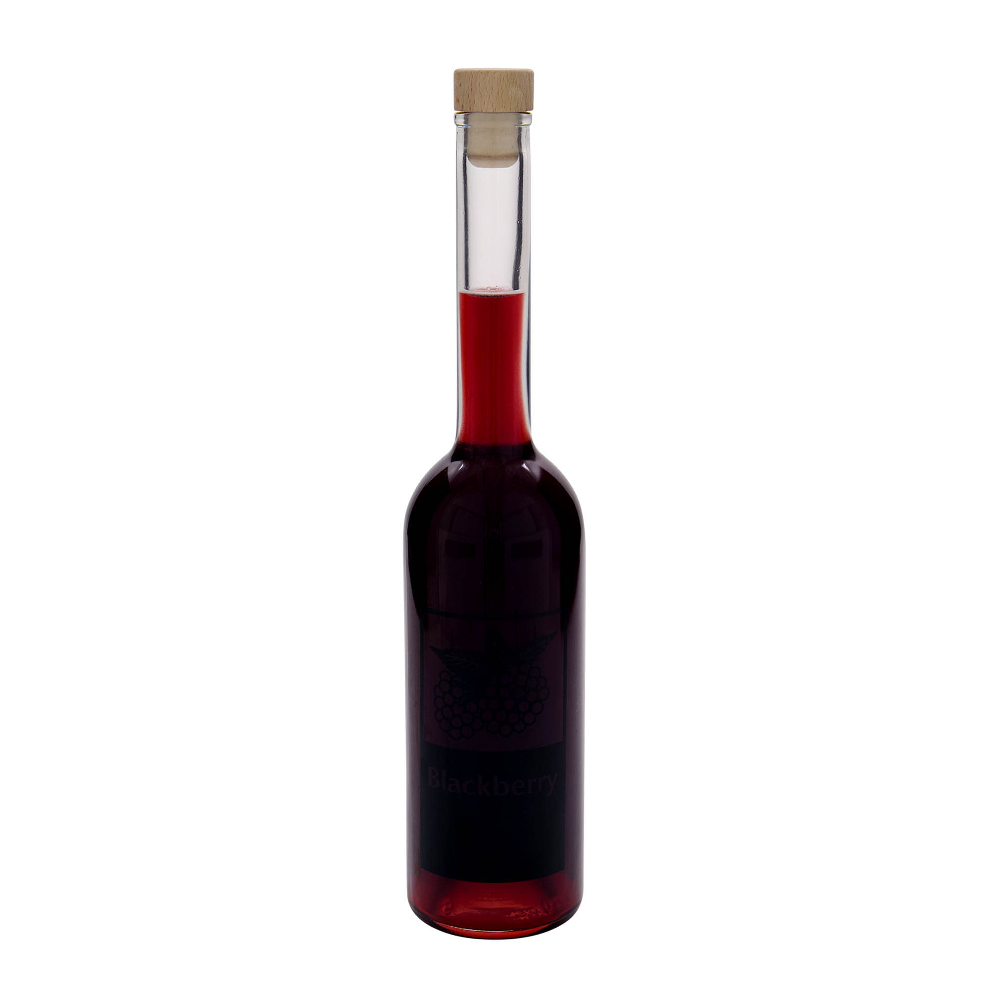 500 ml staklena boca 'Opera', motiv: kupina, grlo: pluta