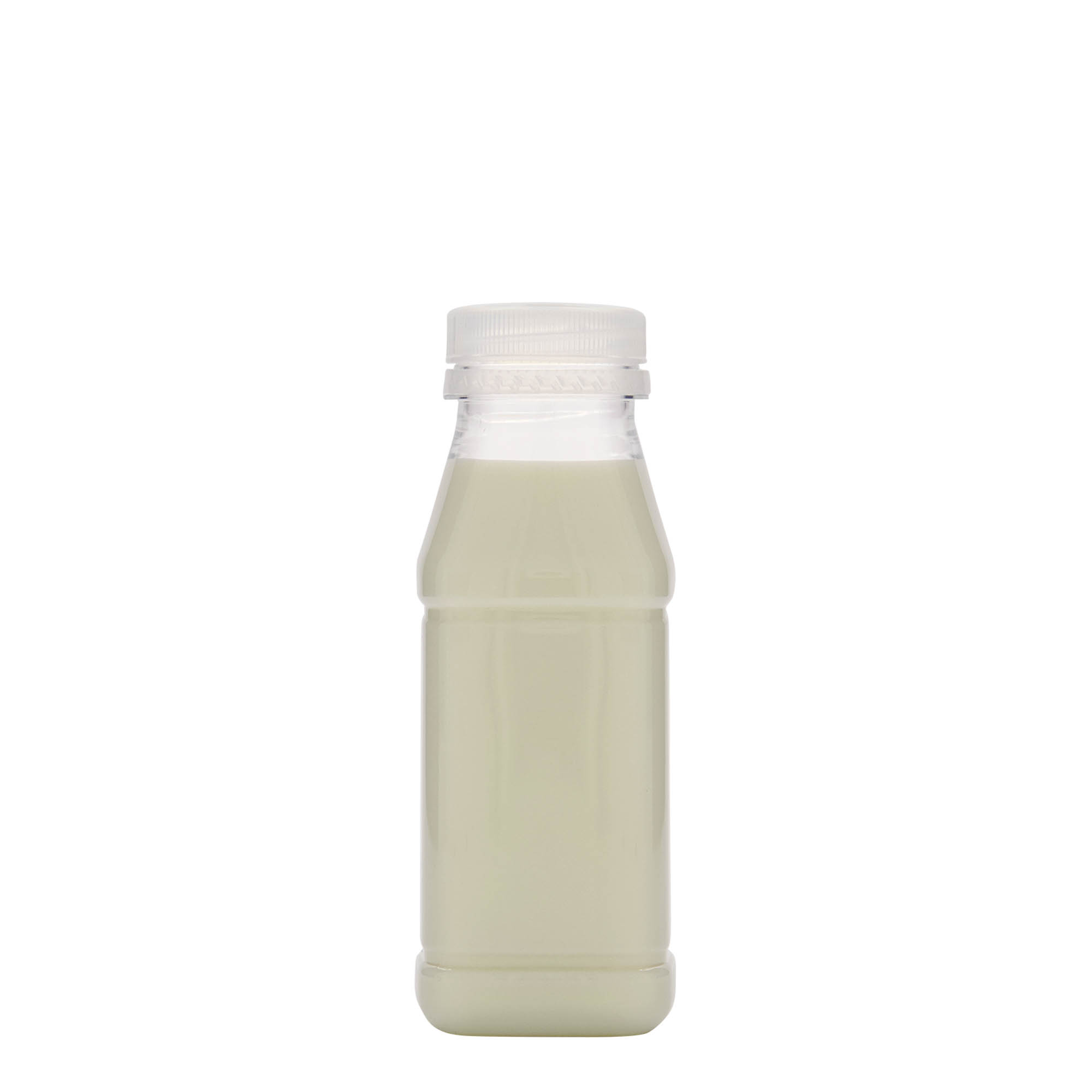 250 ml PET boca 'Milk and Juice Carré', kvadratna, plastika, grlo: 38 mm 250 ml PET boca 'Milk and Juice Carré', kvadratna, plastika, grlo: 38 mm