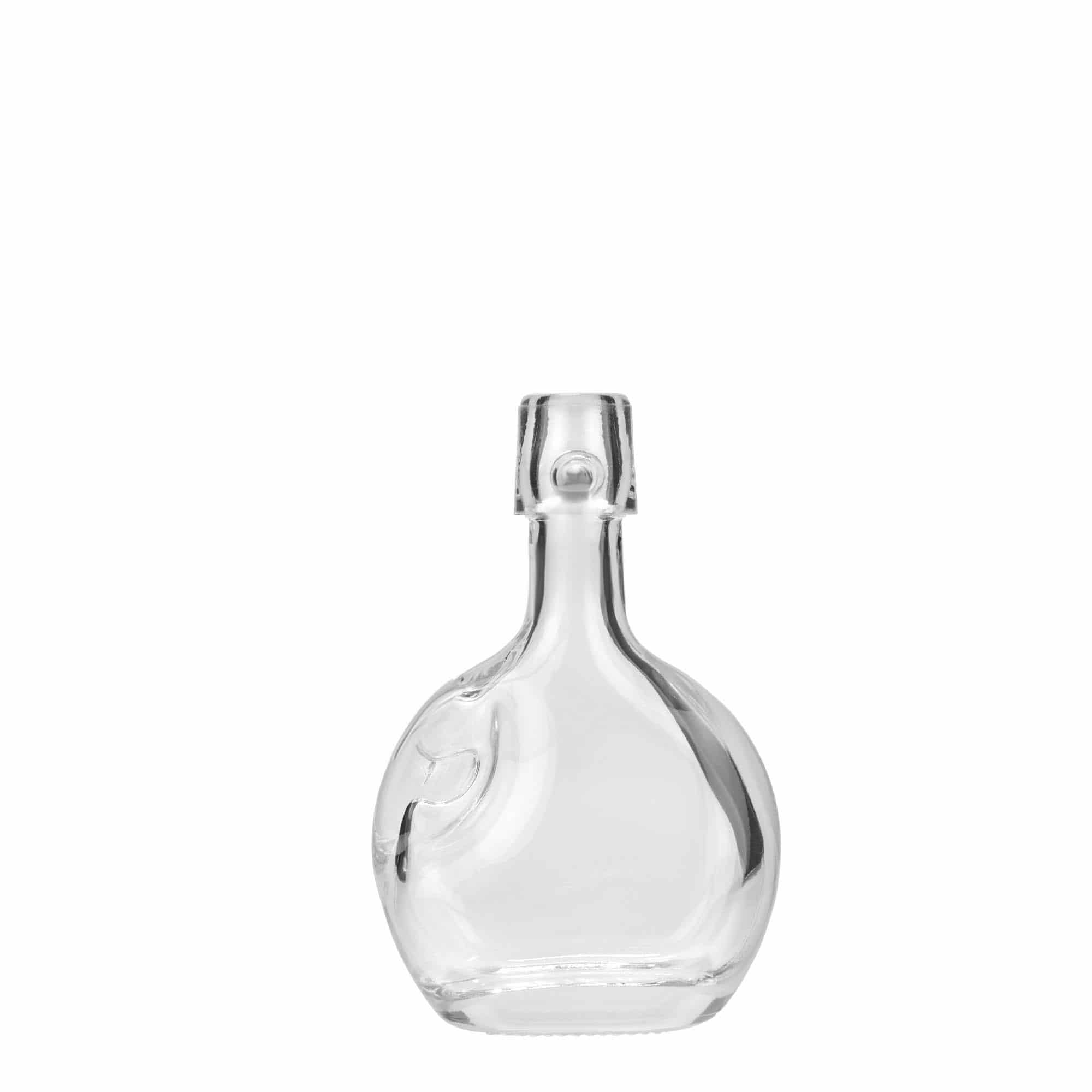 Staklena flaša 40 ml 'Lukas', ovalna, otvor: Zatvarač sa žicom Staklena flaša 40 ml 'Lukas', ovalna, otvor: Zatvarač sa žicom