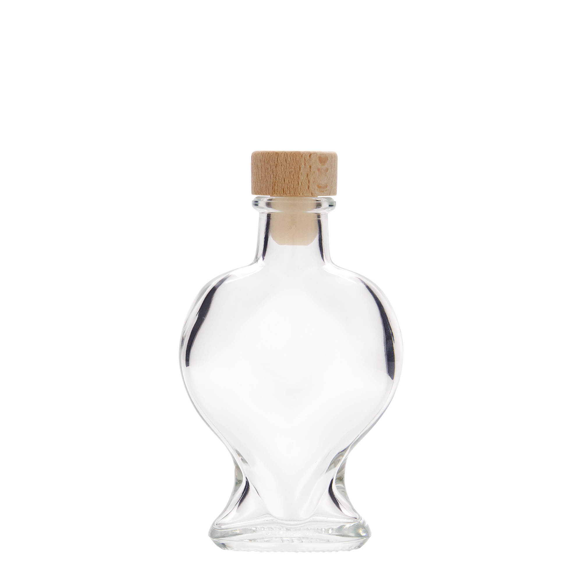 100 ml staklena boca 'Srce', grlo: čep