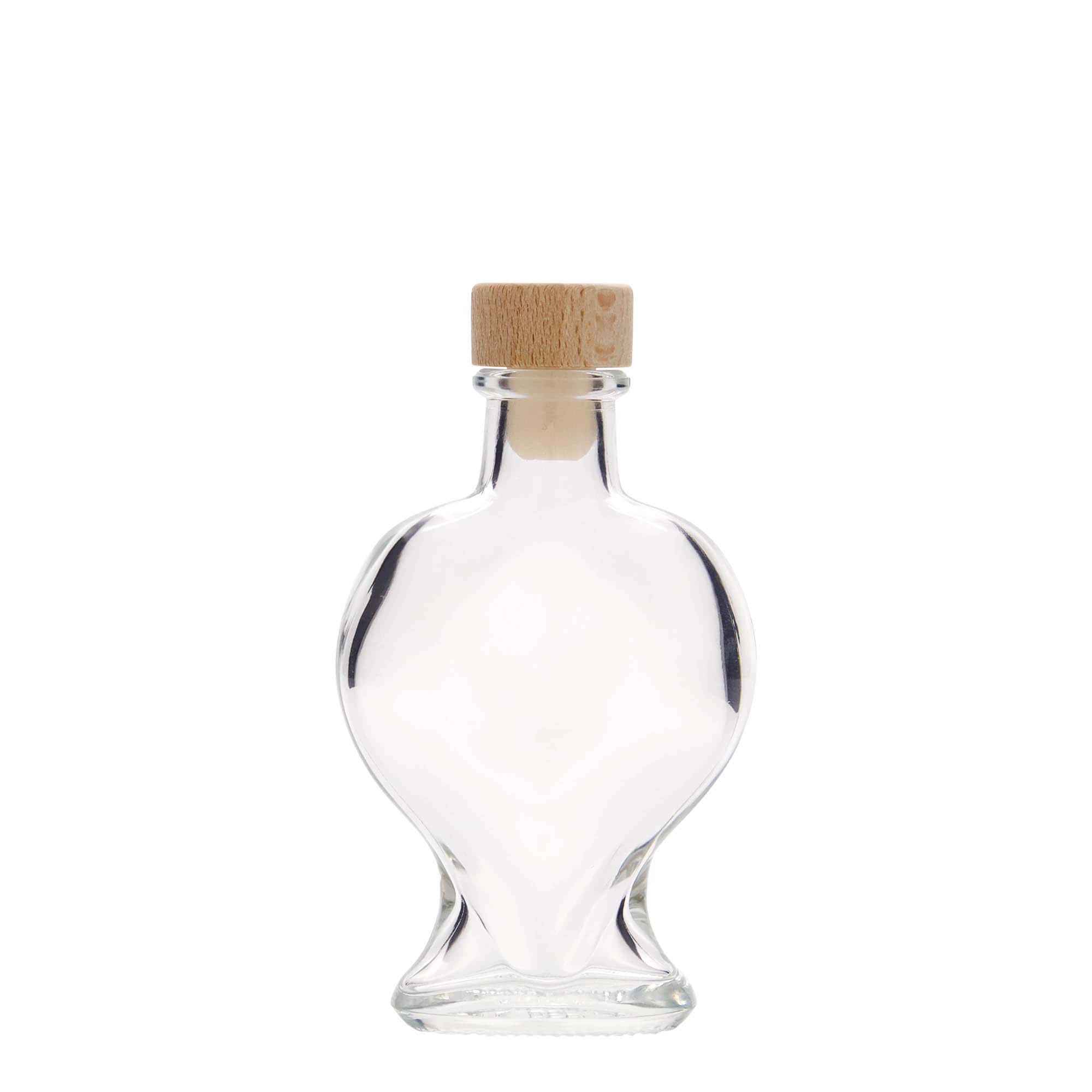 100 ml staklena boca 'Srce', grlo: čep