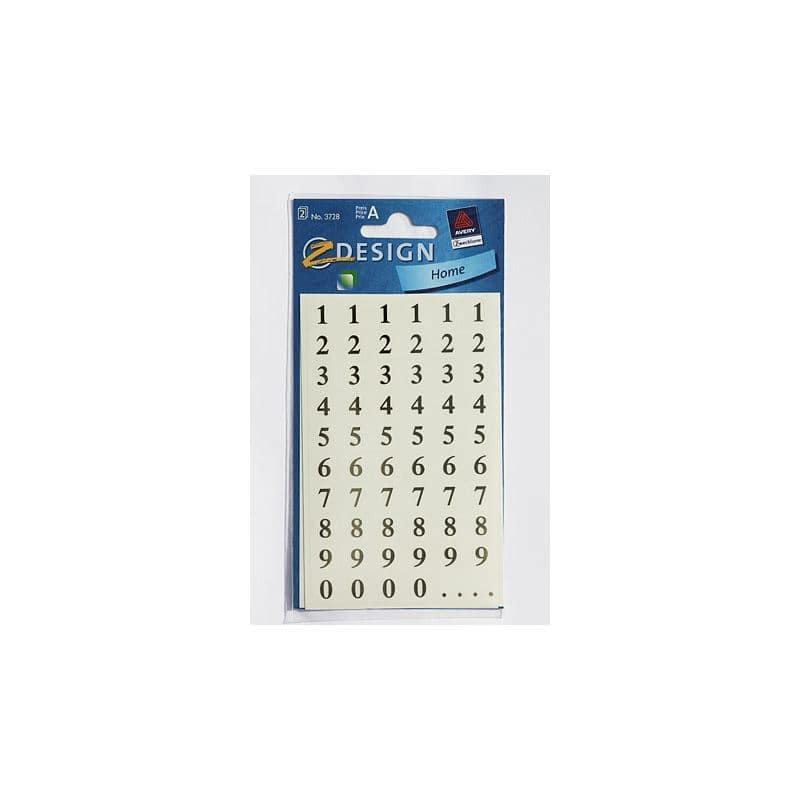 Zweckform naljepnice „Brojevi 1-9“, plastika, zlatna