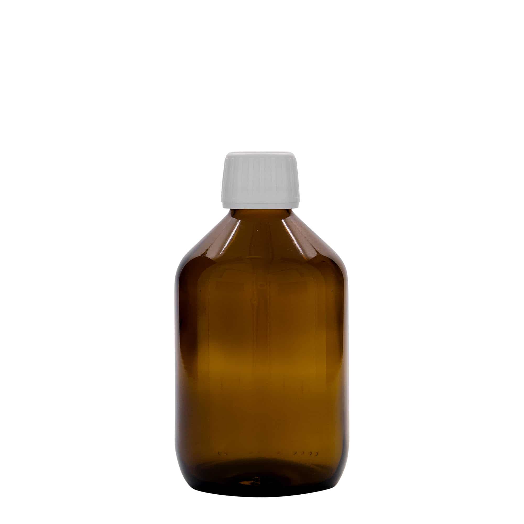 Medicinska flaša 300 ml, smeđa, staklo, otvor: PP 28