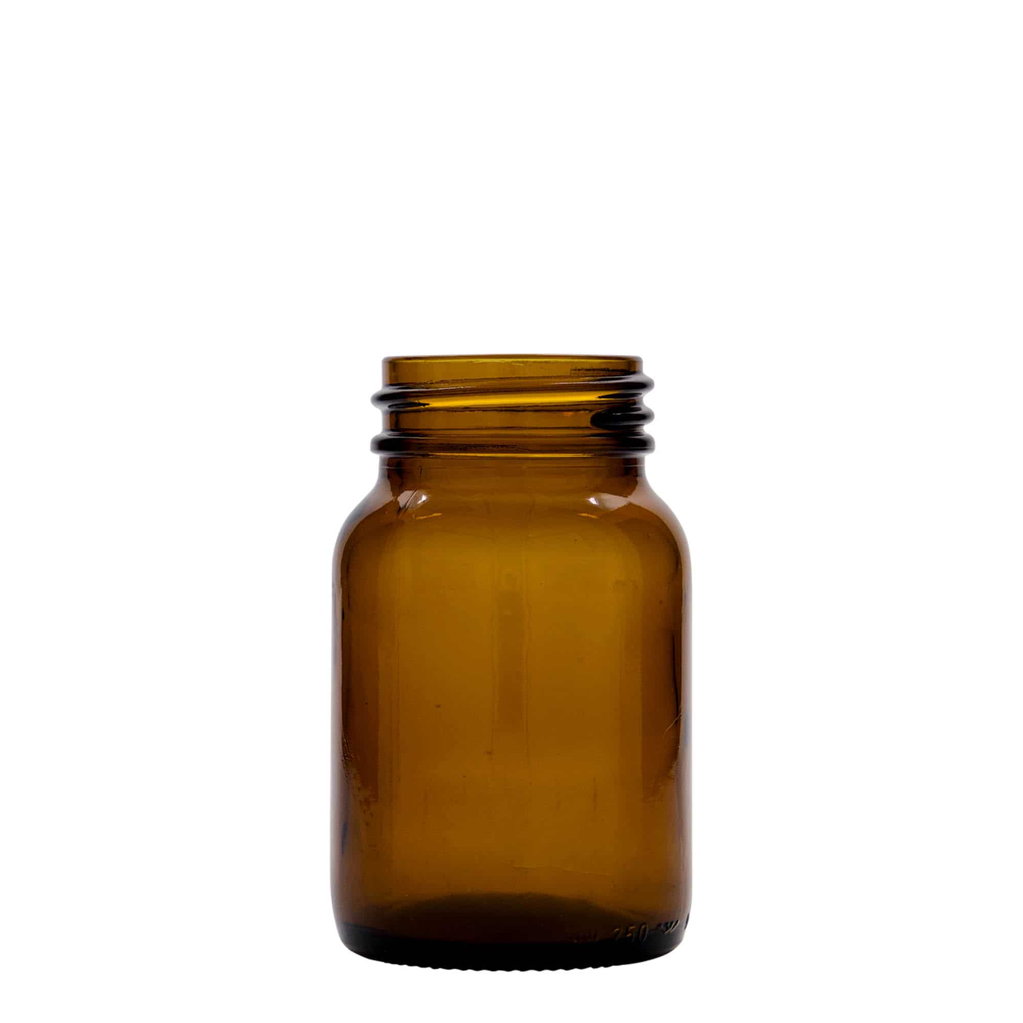 Staklenka sa širokim vratom 250 ml, smeđa, otvor: DIN 55