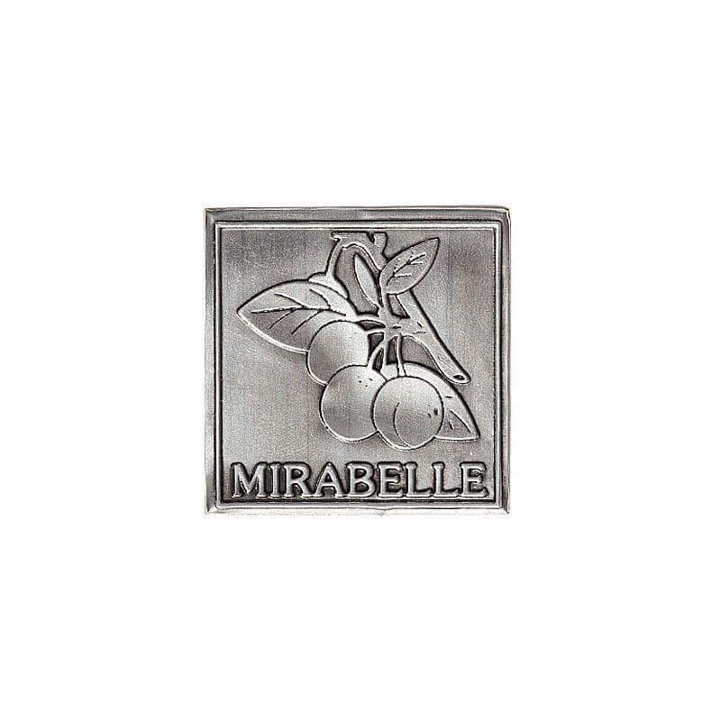 Limena etiketa 'Mirabela', kvadratna, metal, srebrna
