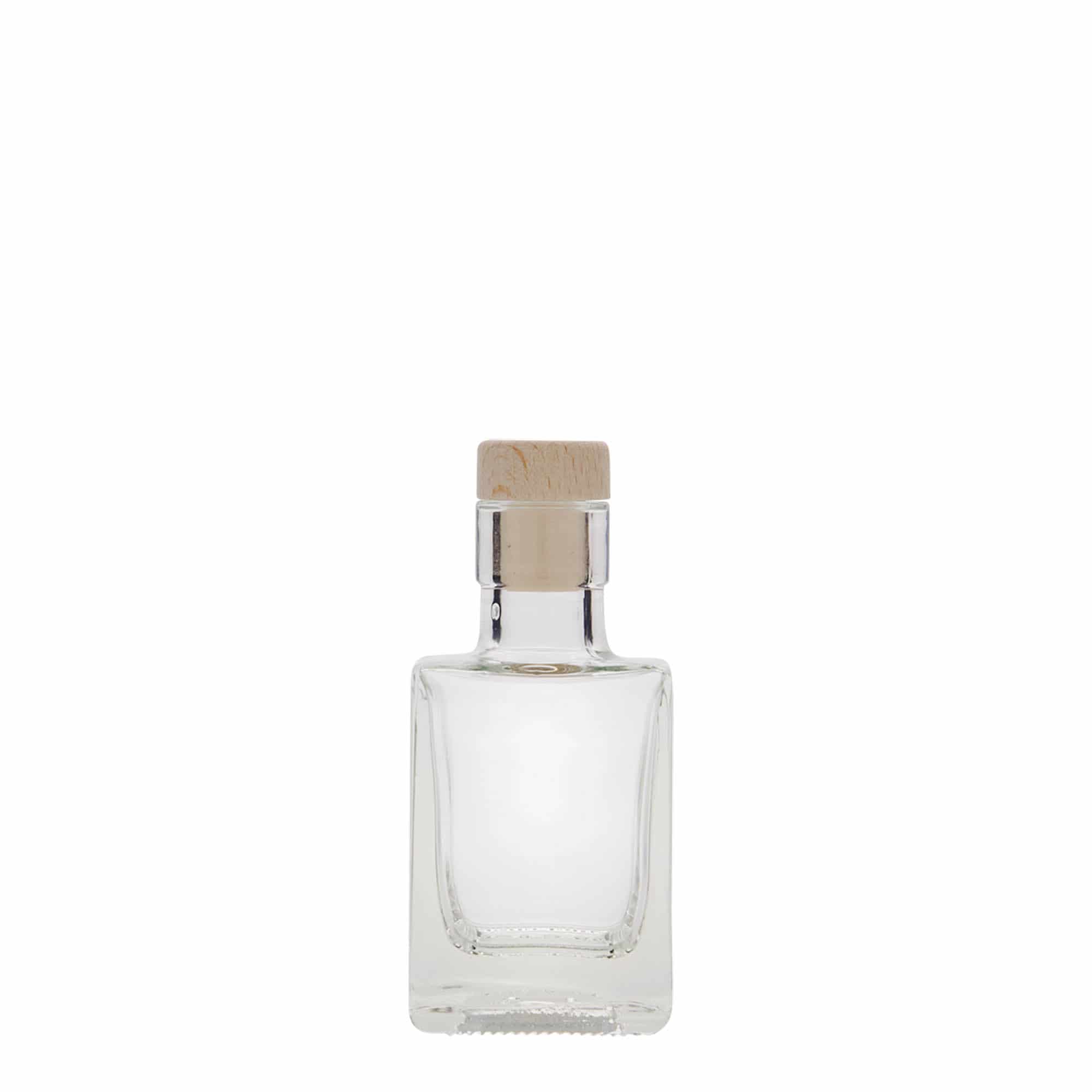 50 ml staklena boca „Cube“, kvadratna, otvor: čep