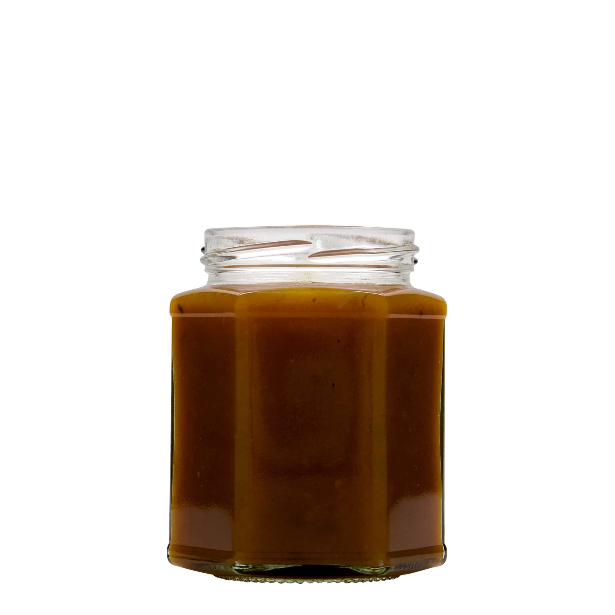 324 ml šestougaona staklena tegla, otvor: Twist-Off (TO 66)