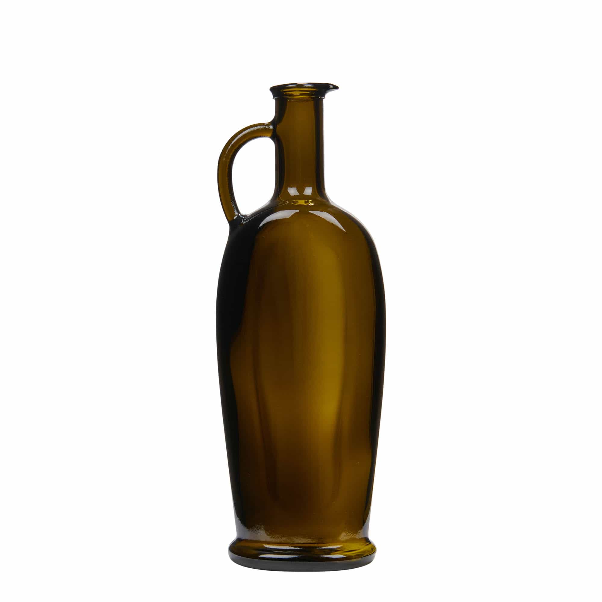 500 ml staklena boca „Eleganta“, ovalna, antikno zelena, grlo: čep