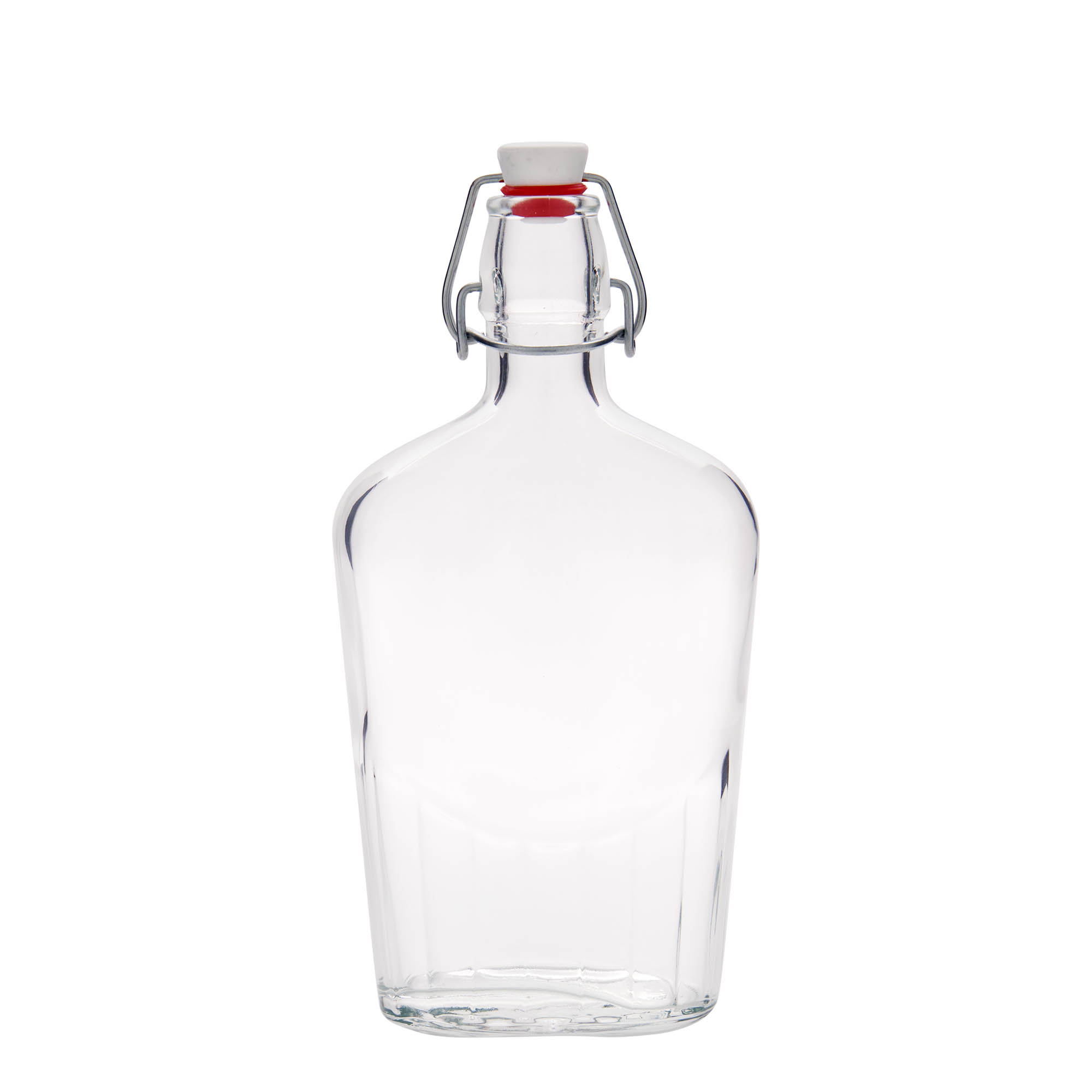 500 ml staklena boca 'Fiaschetta', ovalna, otvor: zatvarač s kukom 500 ml staklena boca 'Fiaschetta', ovalna, otvor: zatvarač s kukom
