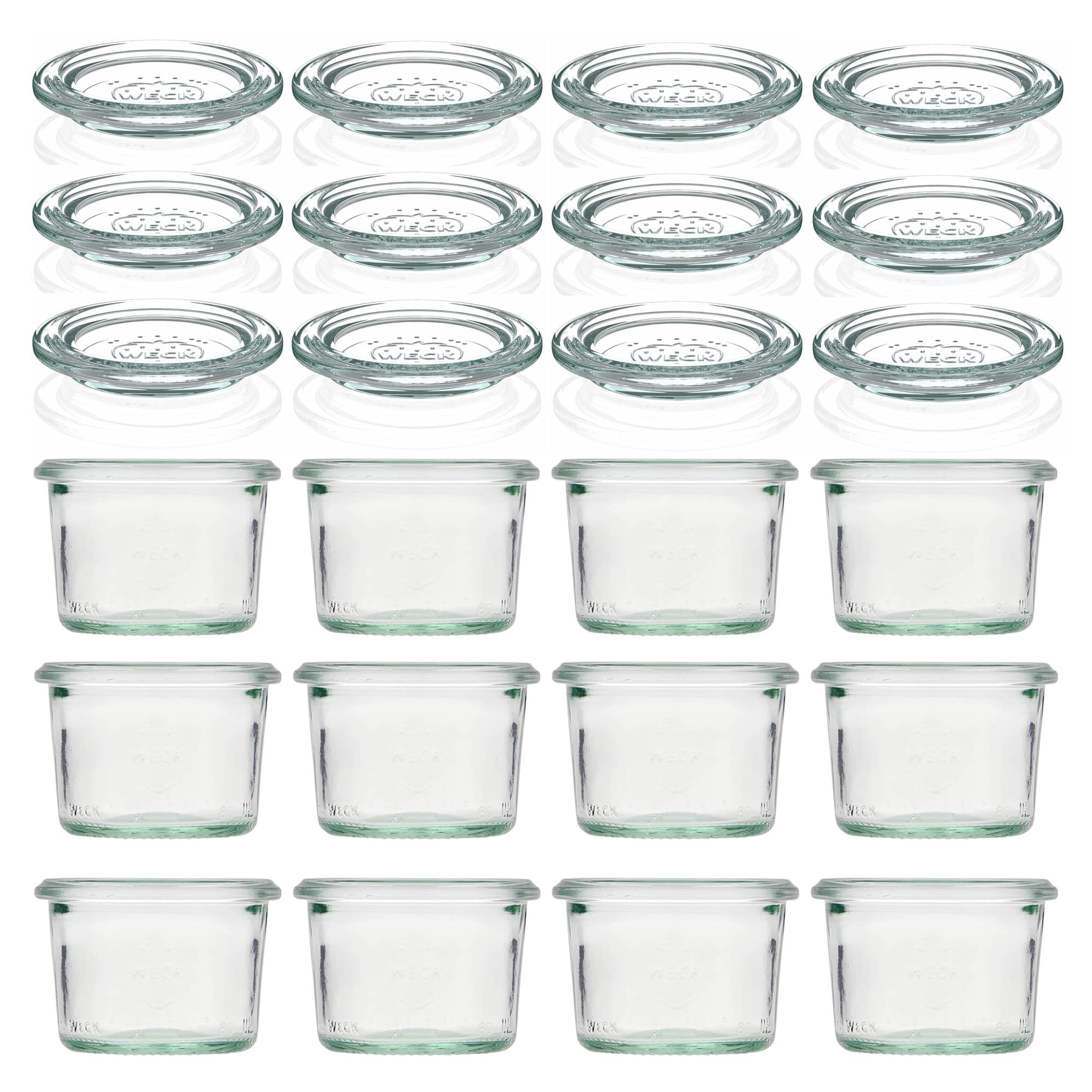 12x 80 ml WECK staklenka za preokretanje sa staklenim poklopcem RR 60