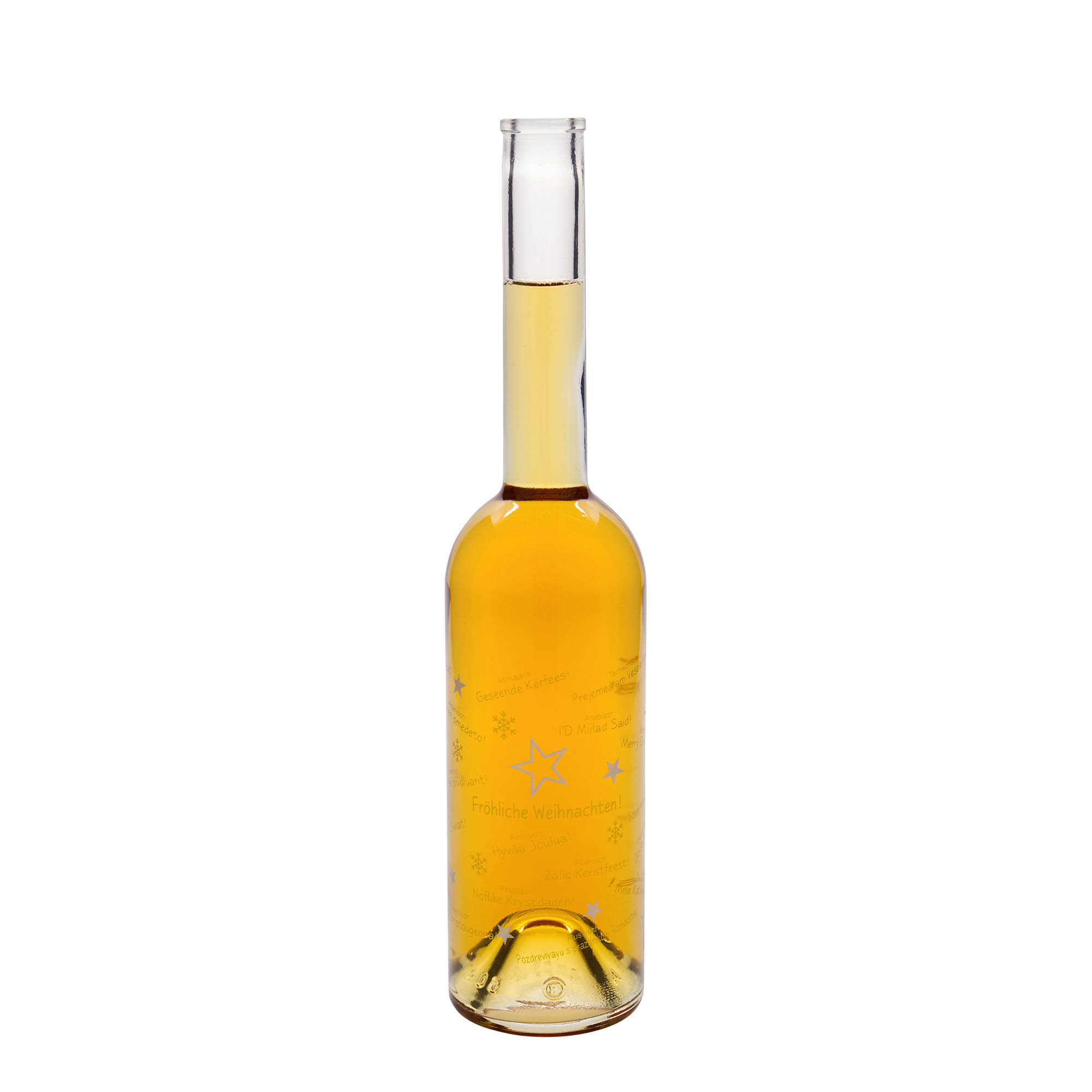 500 ml staklena boca 'Opera', motiv: Božić u svijetu, grlo: plutа