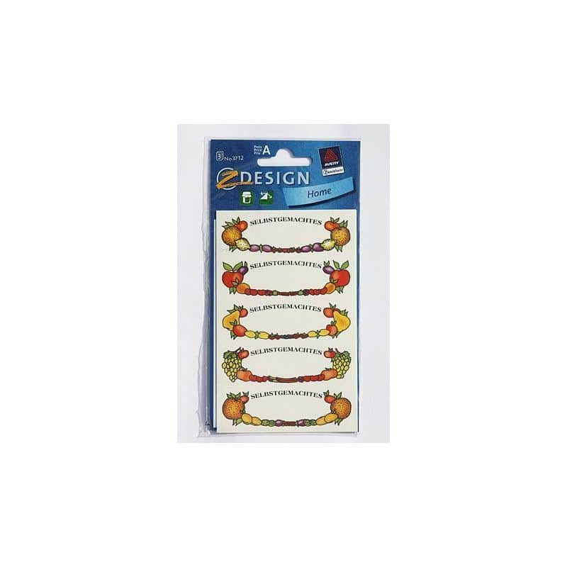 Zweckform etikete 'Obst-Rahmen', ovalne, papir, višebojne