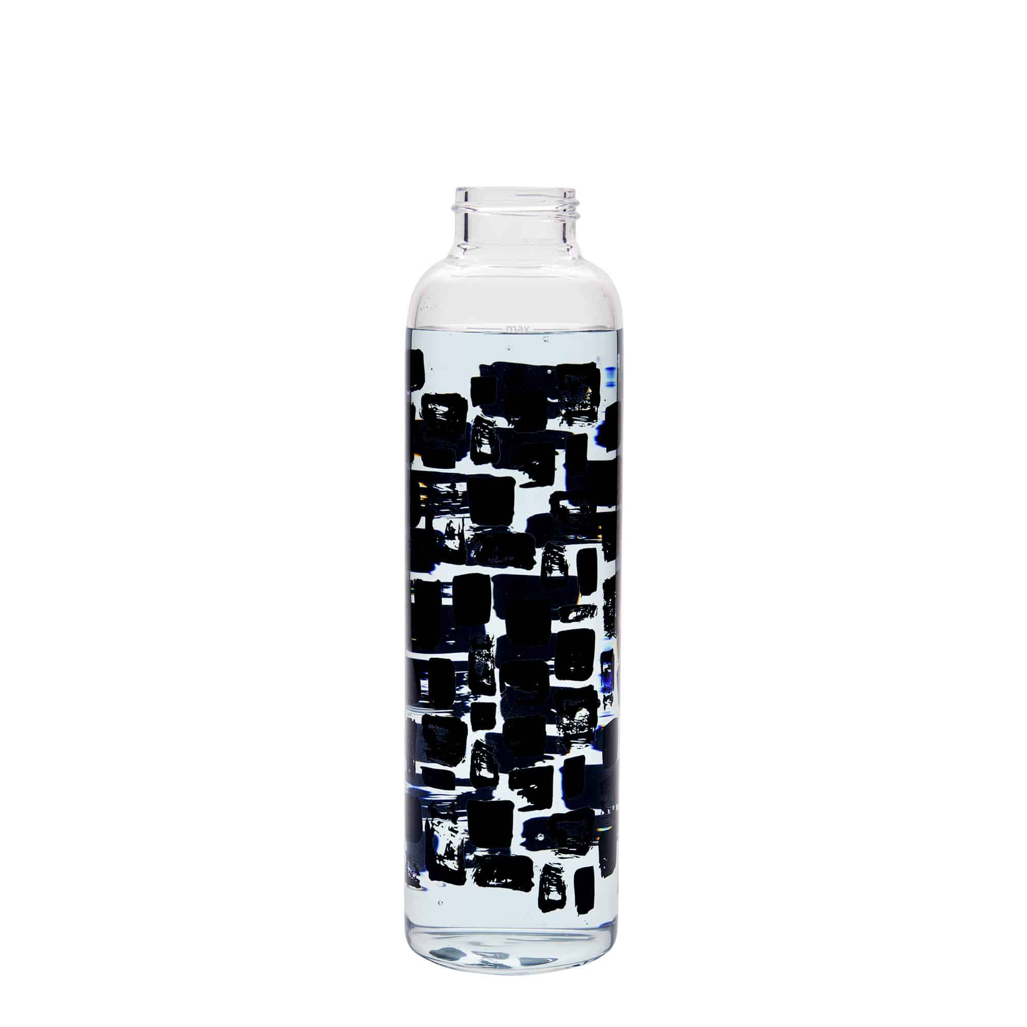 Flaša za piće 500 ml 'Perseus', motiv: Crni pravougaonici, otvor: Navojni zatvarač