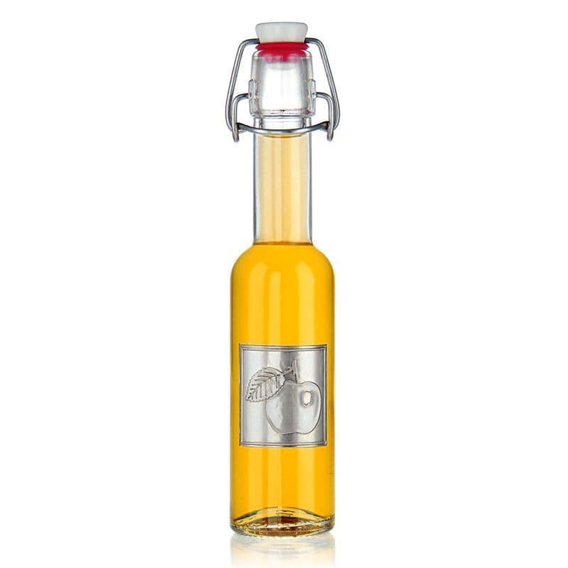 Olovna etiketa 'Jabuka', kvadratna, metal, srebrna