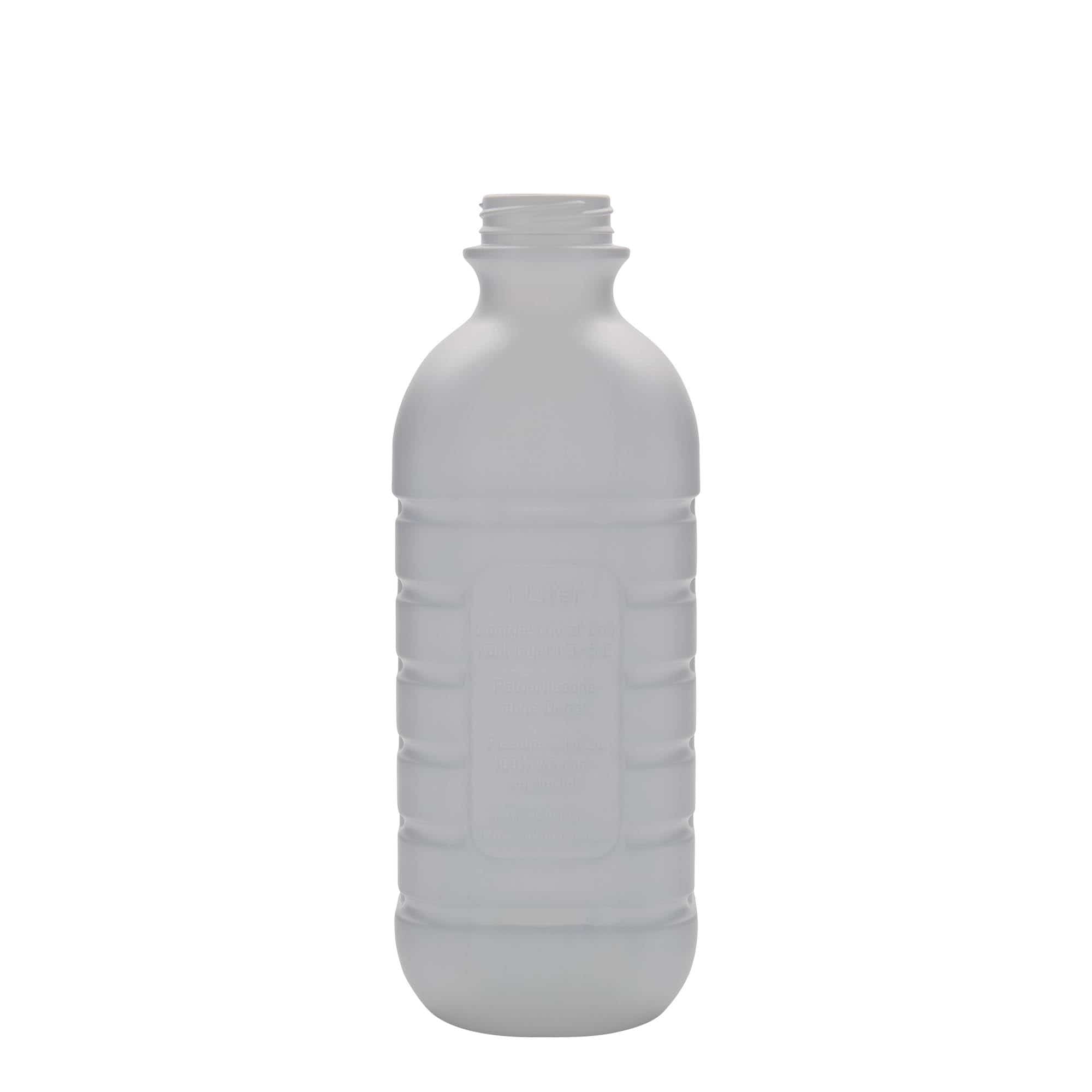 Flaša za mlijeko 1.000 ml, kvadratna, HDPE plastika, bijela, otvor: PEHD40 Flaša za mlijeko 1.000 ml, kvadratna, HDPE plastika, bijela, otvor: PEHD40