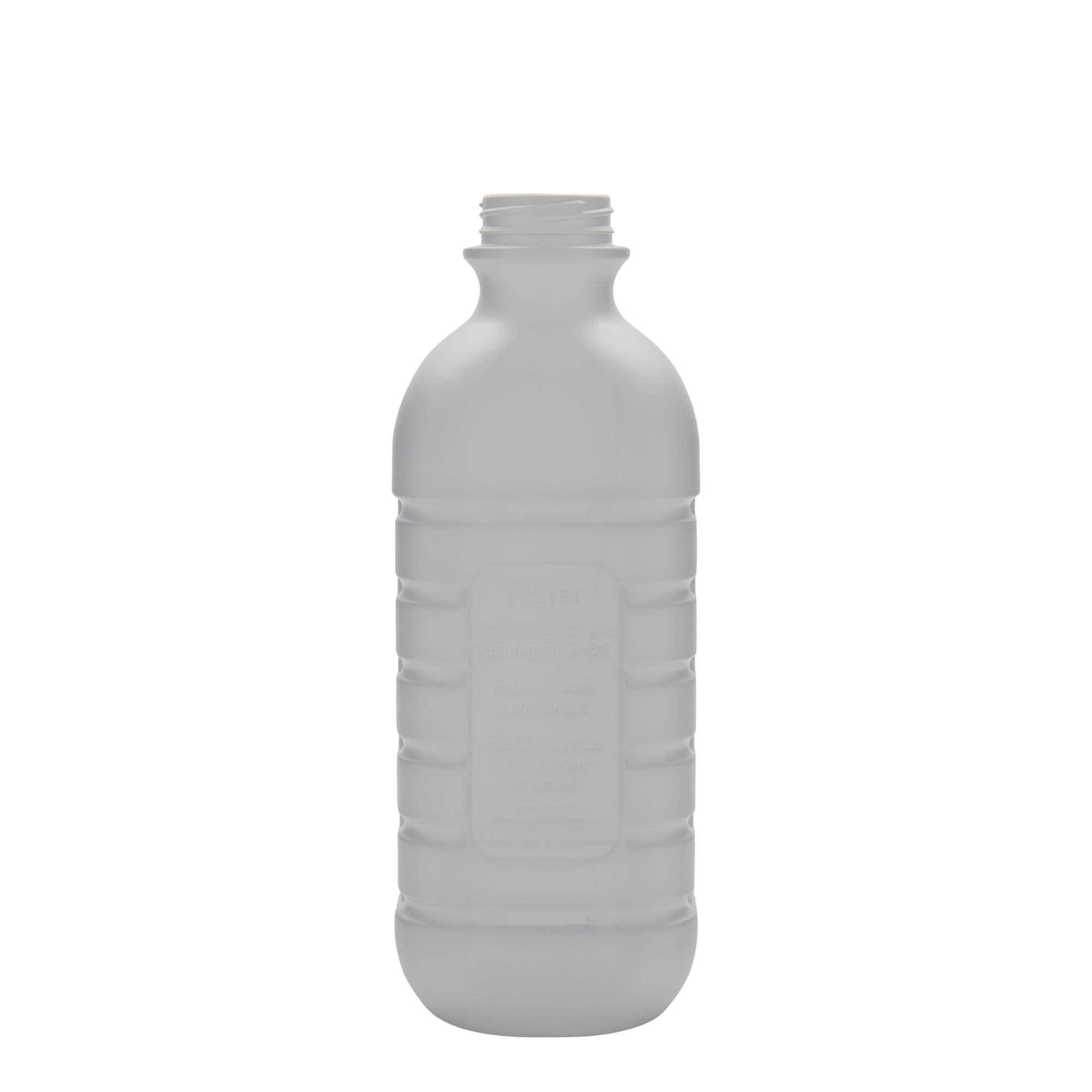 1.000 ml boca za mlijeko, pravokutna, HDPE plastika, bijela, grlo: PEHD40 1.000 ml boca za mlijeko, pravokutna, HDPE plastika, bijela, grlo: PEHD40