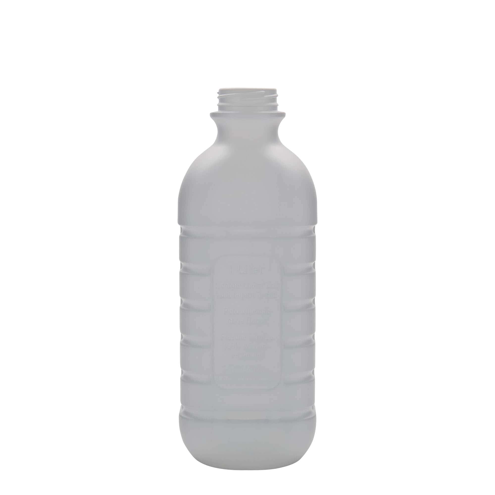 1.000 ml boca za mlijeko, pravokutna, HDPE plastika, bijela, grlo: PEHD40