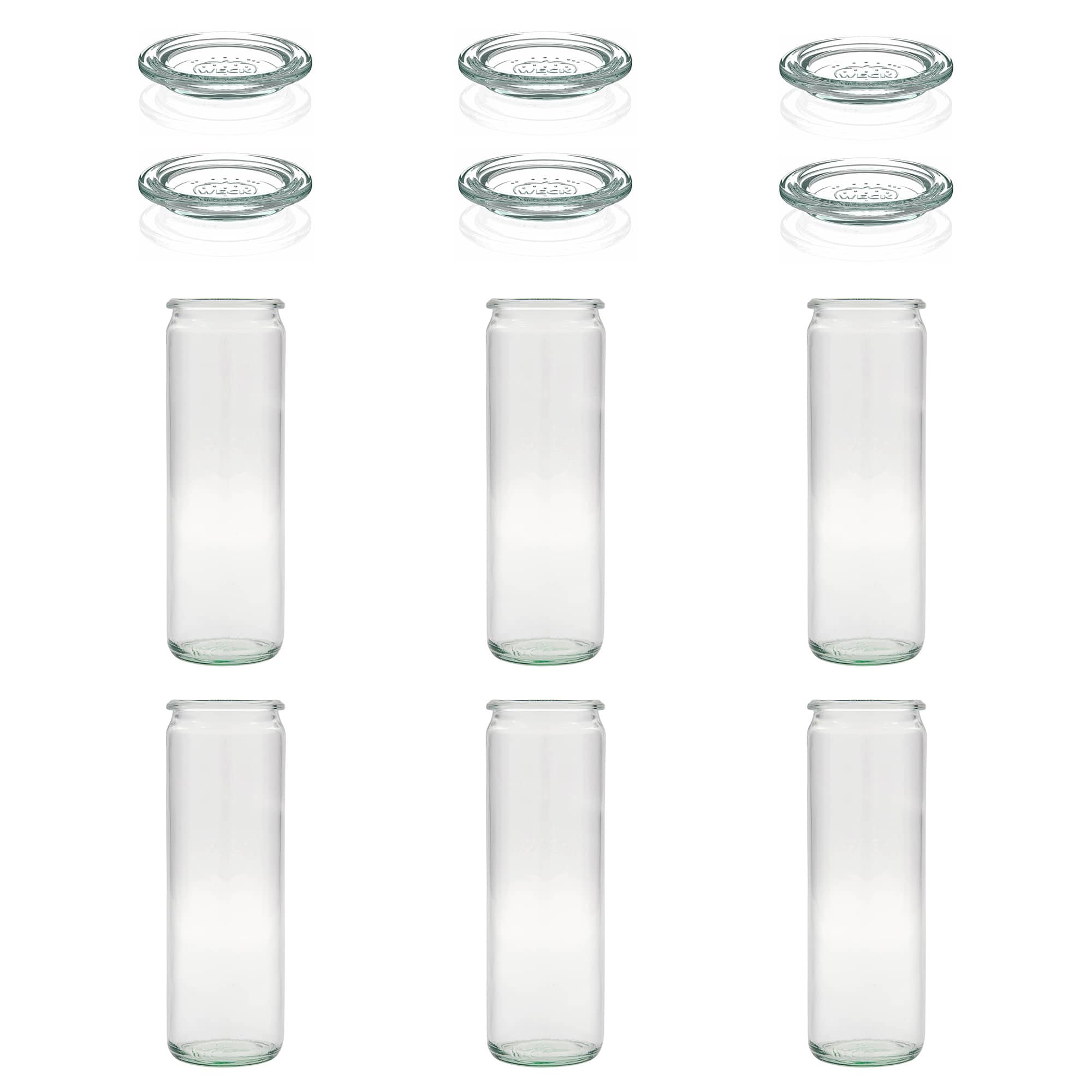 6x 600 ml WECK cilindar staklena tegla sa staklenim poklopcem RR 60