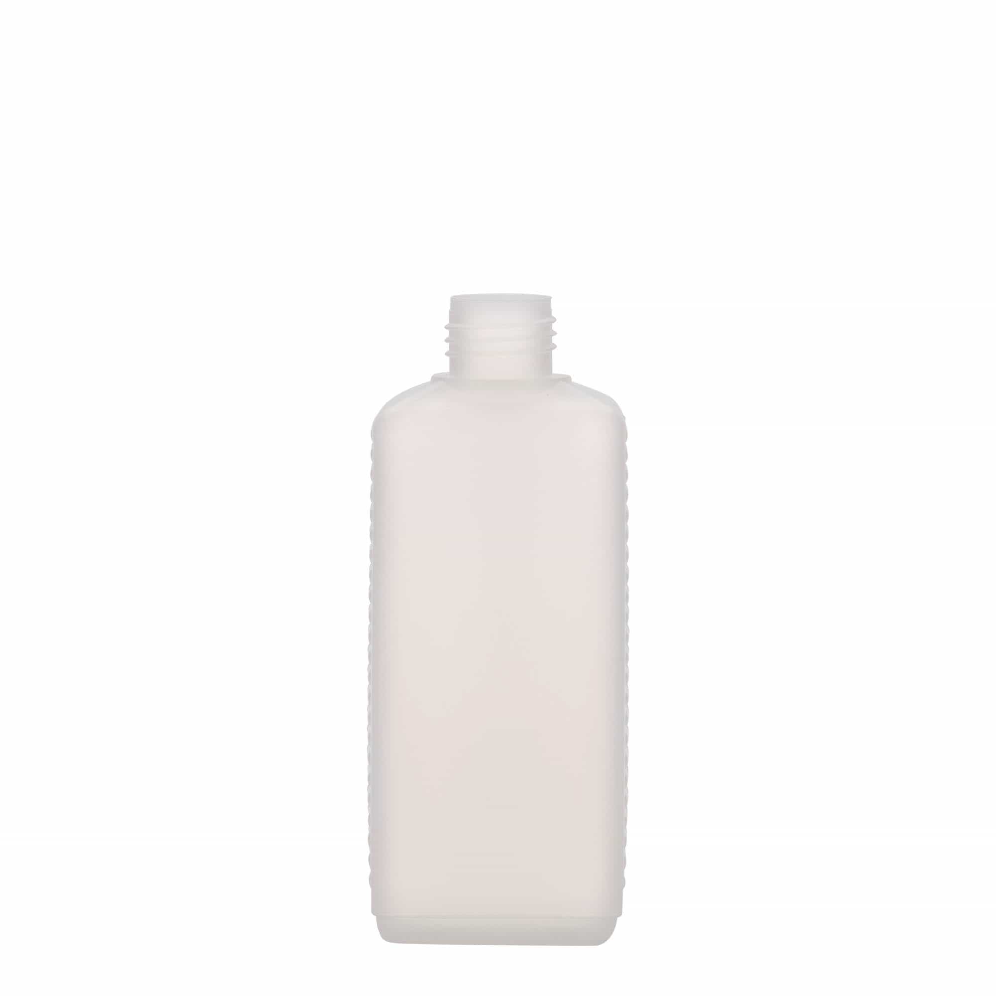 250 ml kanister boca, pravougaona, HDPE plastika, prirodna, grlo: DIN 25 EPE