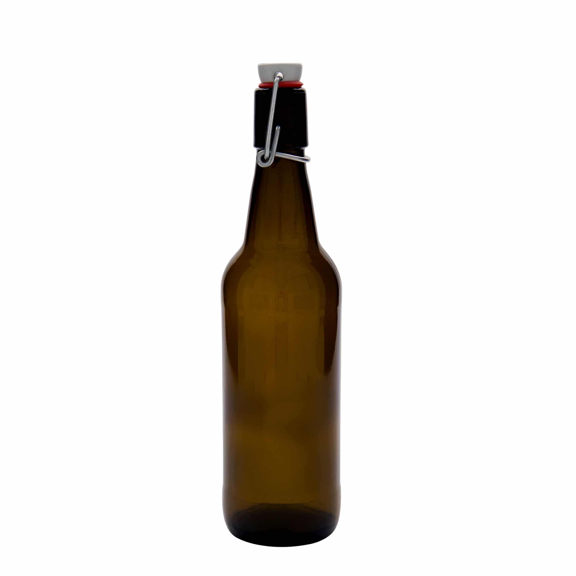 Flaša za pivo 500 ml, staklo, smeđa, otvor: Zatvarač sa žicom