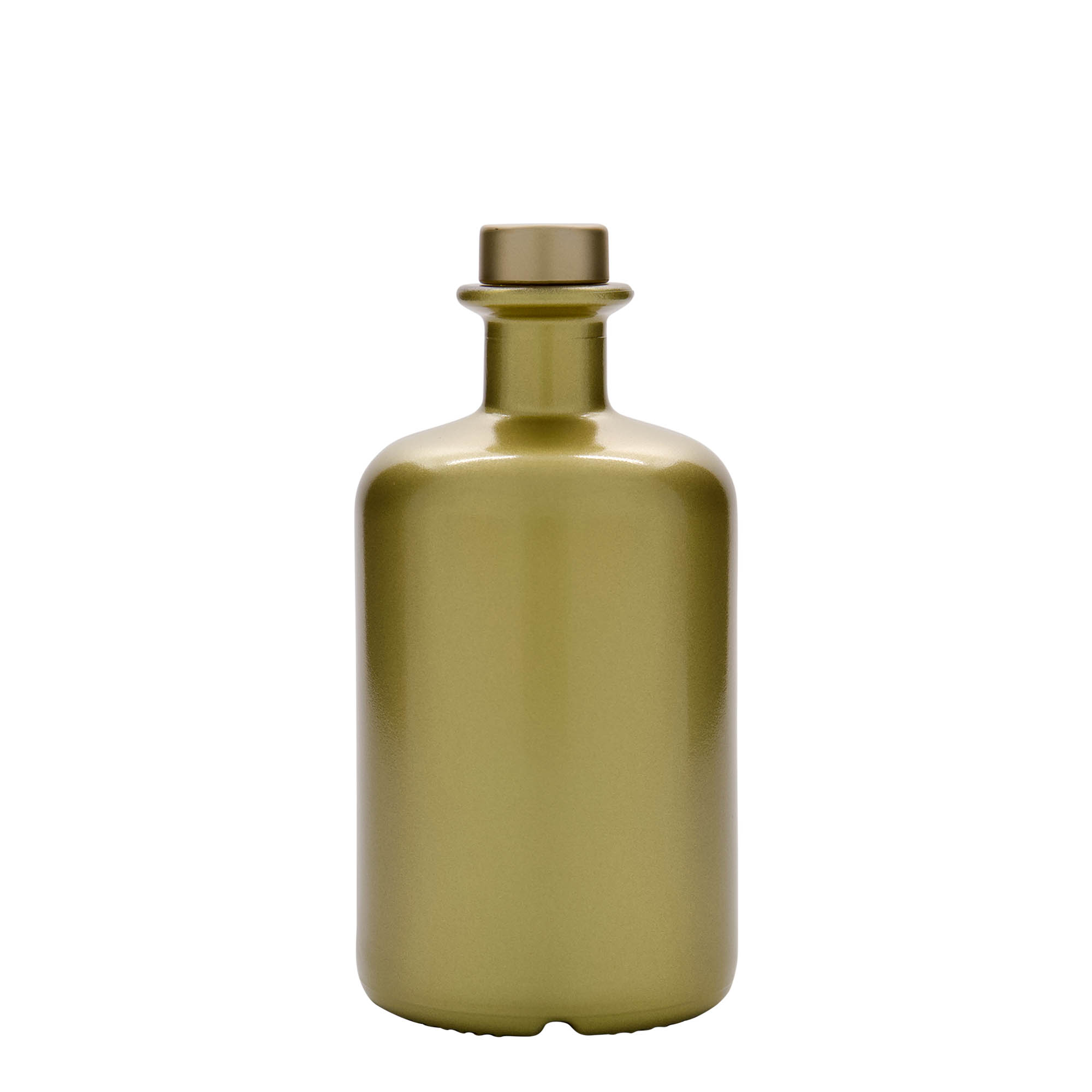 Staklena apotekarska flaša 500 ml, zlatna, otvor: Pluto