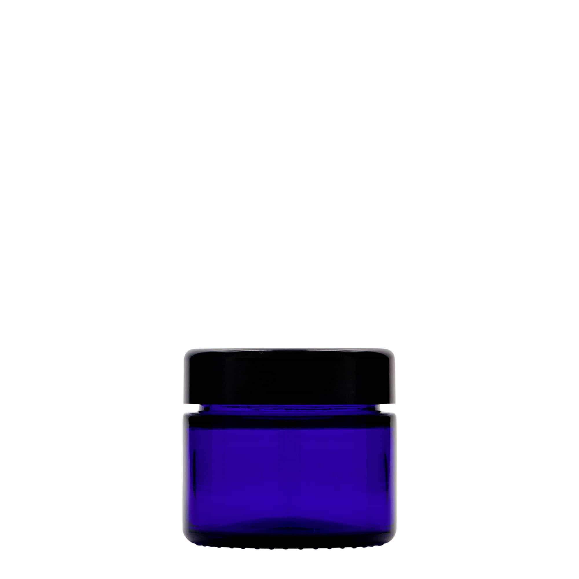 50 ml teglica „Blue Edition“, staklo, kraljevsko plava, otvor: navojni poklopac