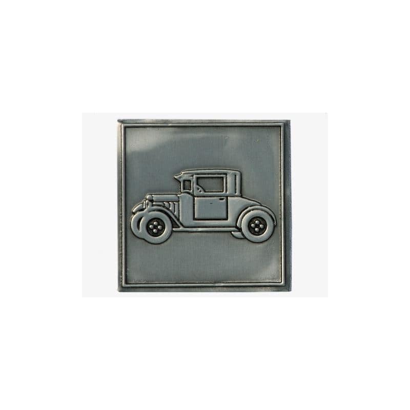 Limena etiketa 'Oldtimer', kvadratna, metal, srebrna Limena etiketa 'Oldtimer', kvadratna, metal, srebrna