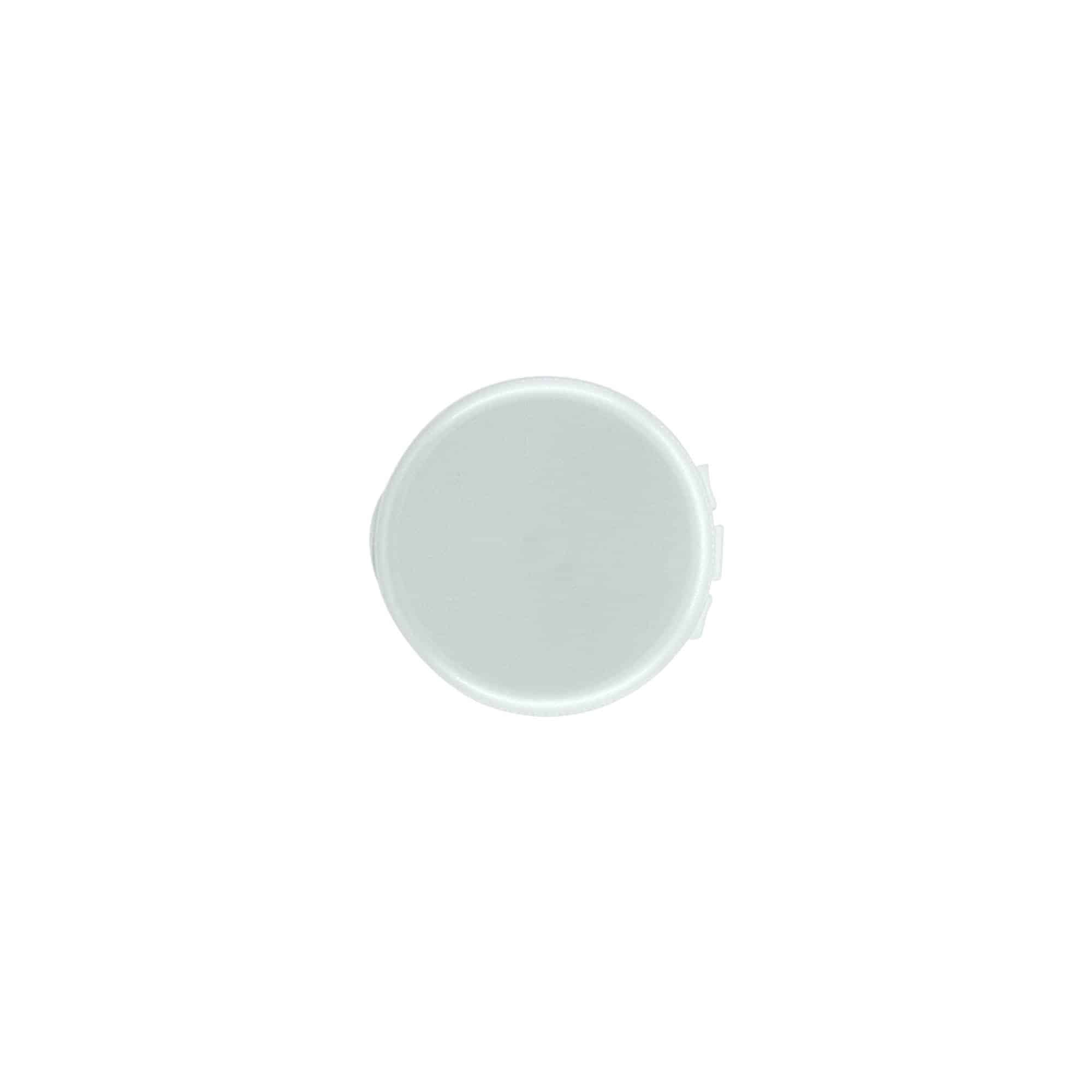 Zatvarač sa navojem, preklopni šarnir, PP-plastika, srebrna, za otvor: 24/410