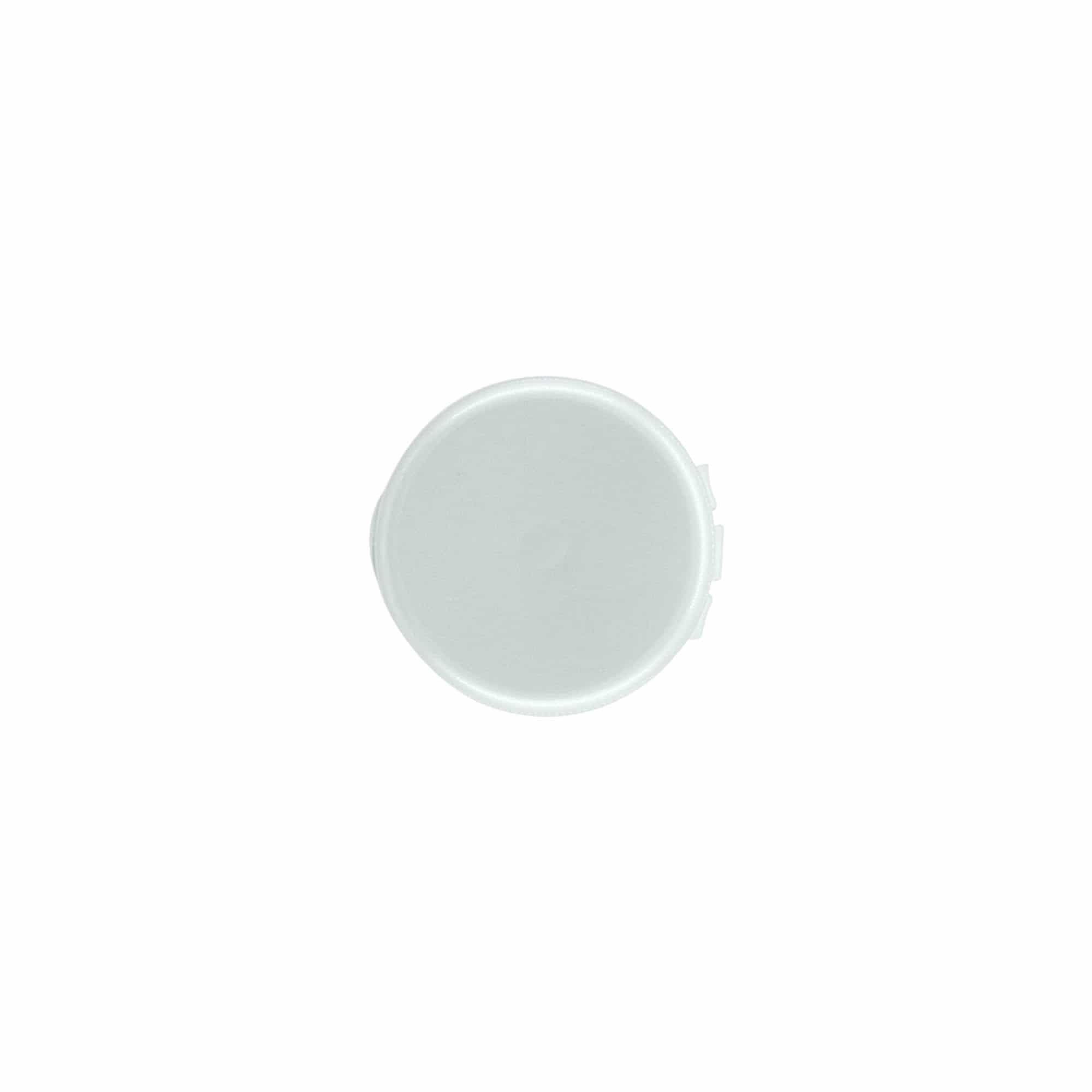 Zatvarač sa navojem, preklopni šarnir, PP-plastika, srebrna, za otvor: 24/410