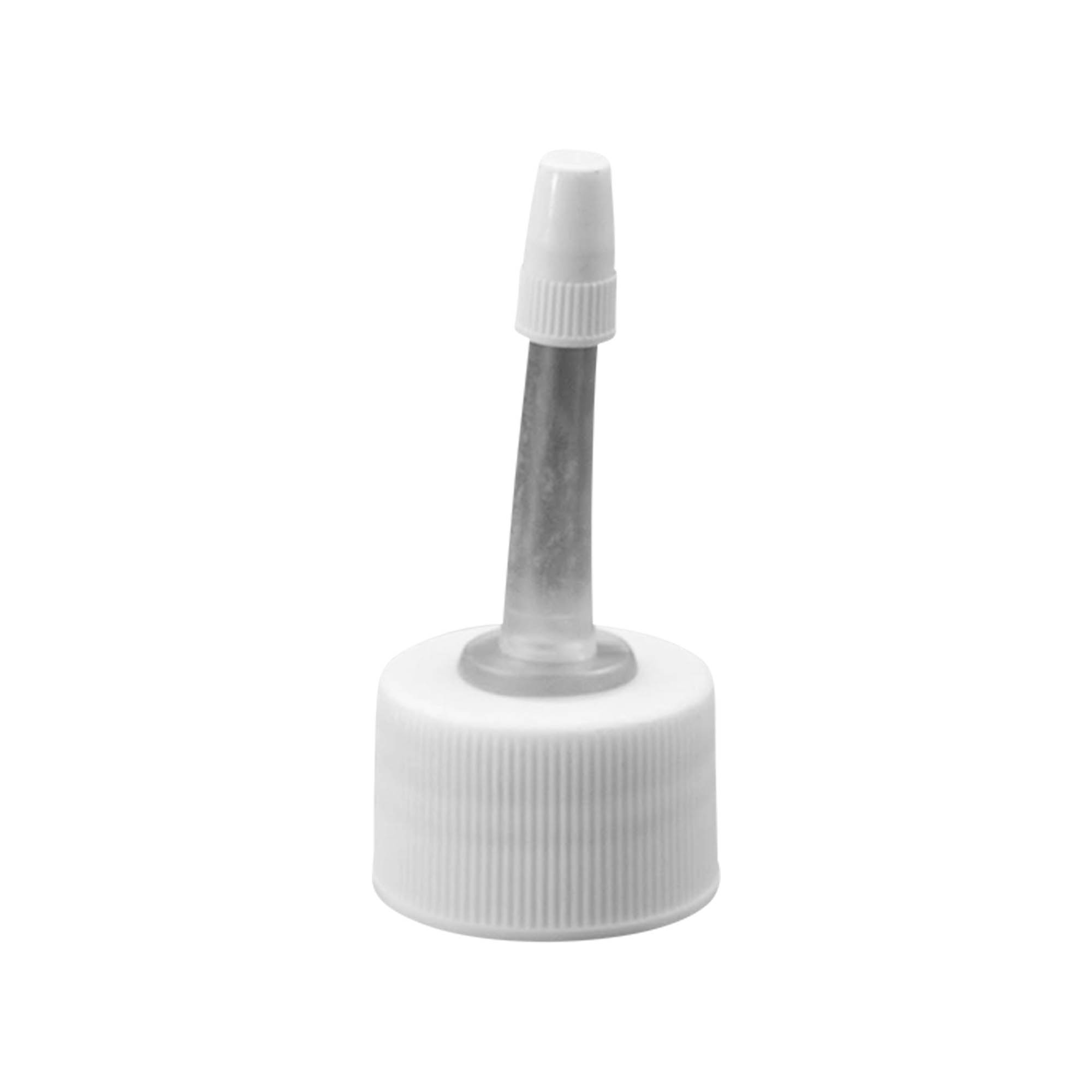 Zatvarač sa navojem sa aplikatorom, PP plastika, bijele boje, za grlo: 24/410