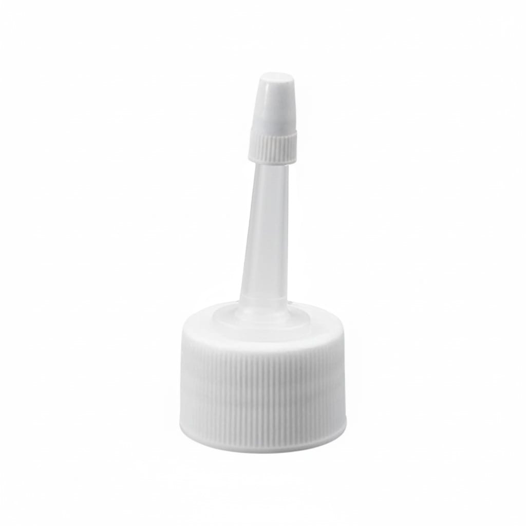 Zatvarač sa navojem sa aplikatorom, PP plastika, bijele boje, za grlo: 24/410
