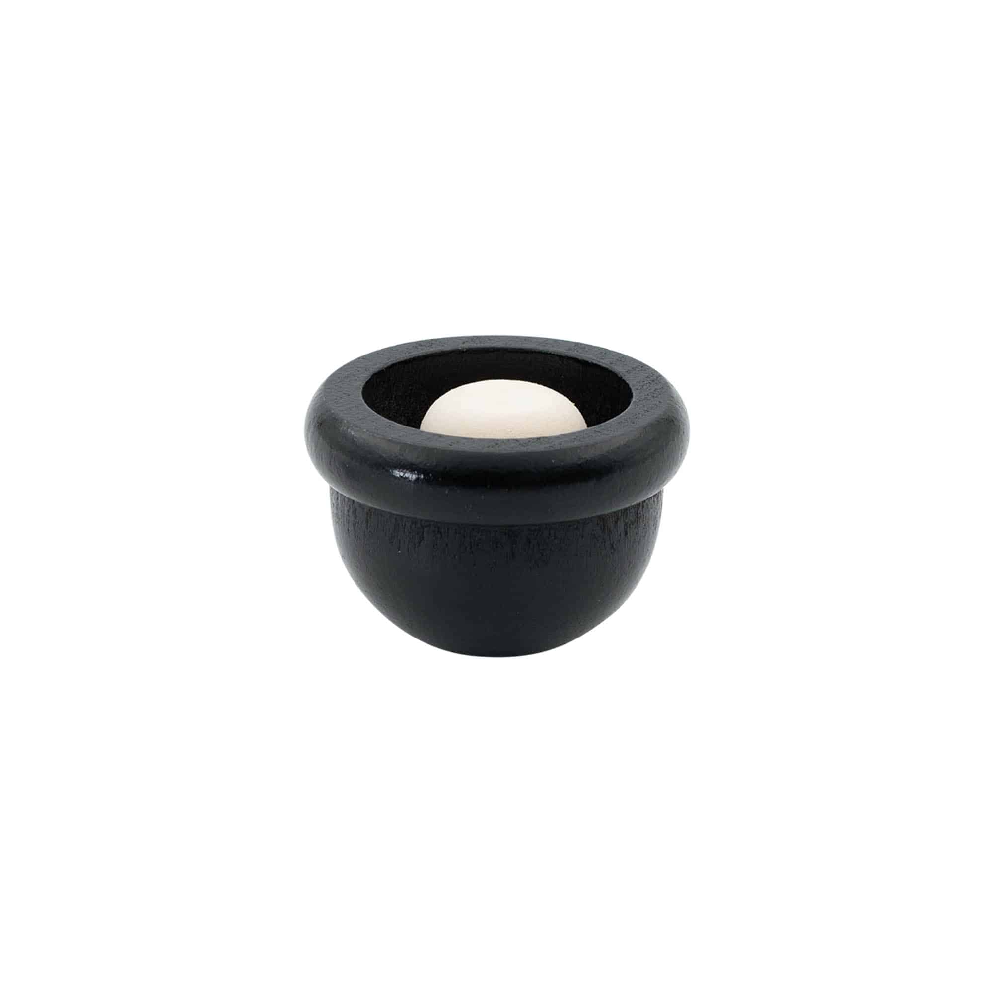 Pluto sa glavom 19 mm, drvo/plastika, crna, za otvor: Pluto