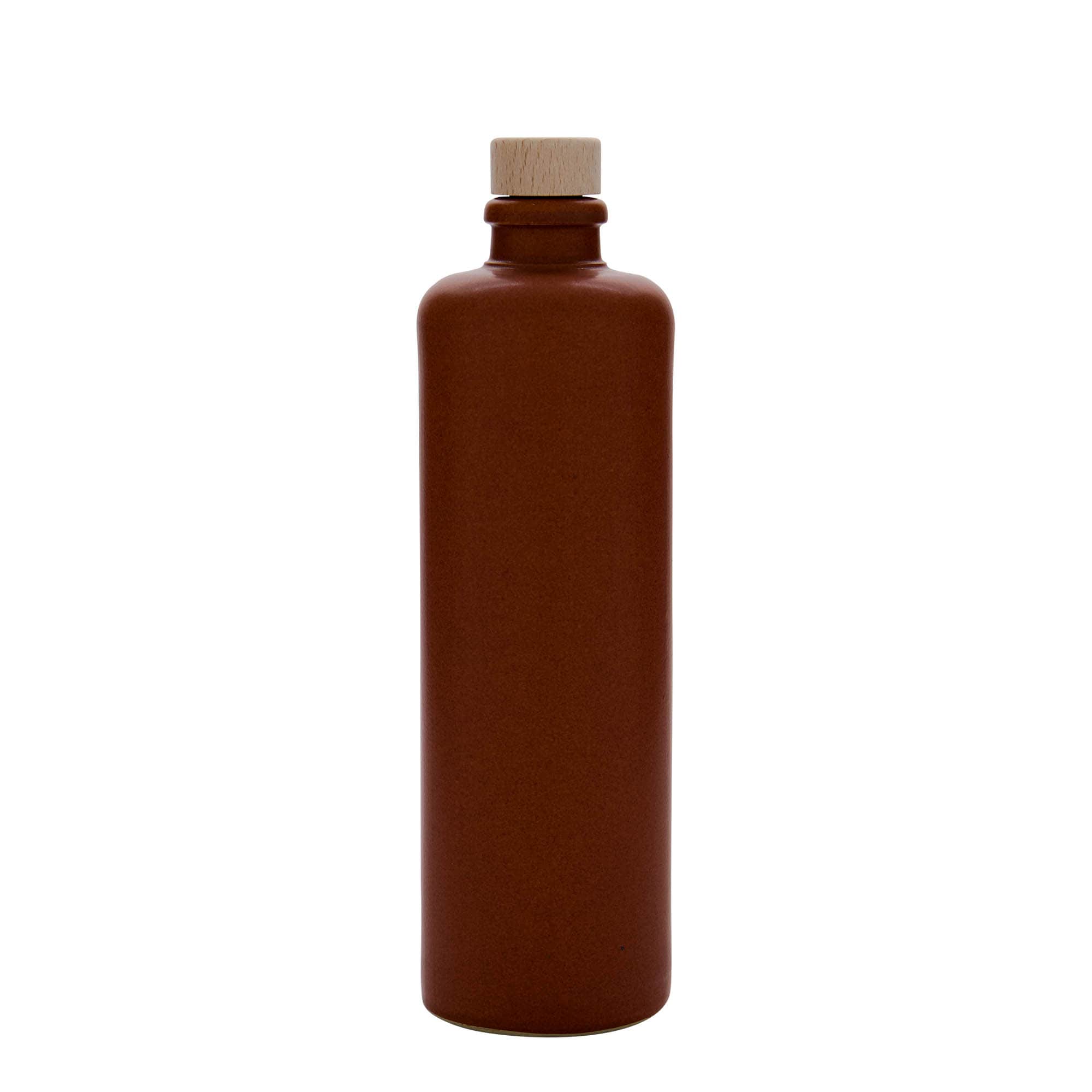 500 ml glineni vrč, kamenina, crveno-smeđi, otvor: čep