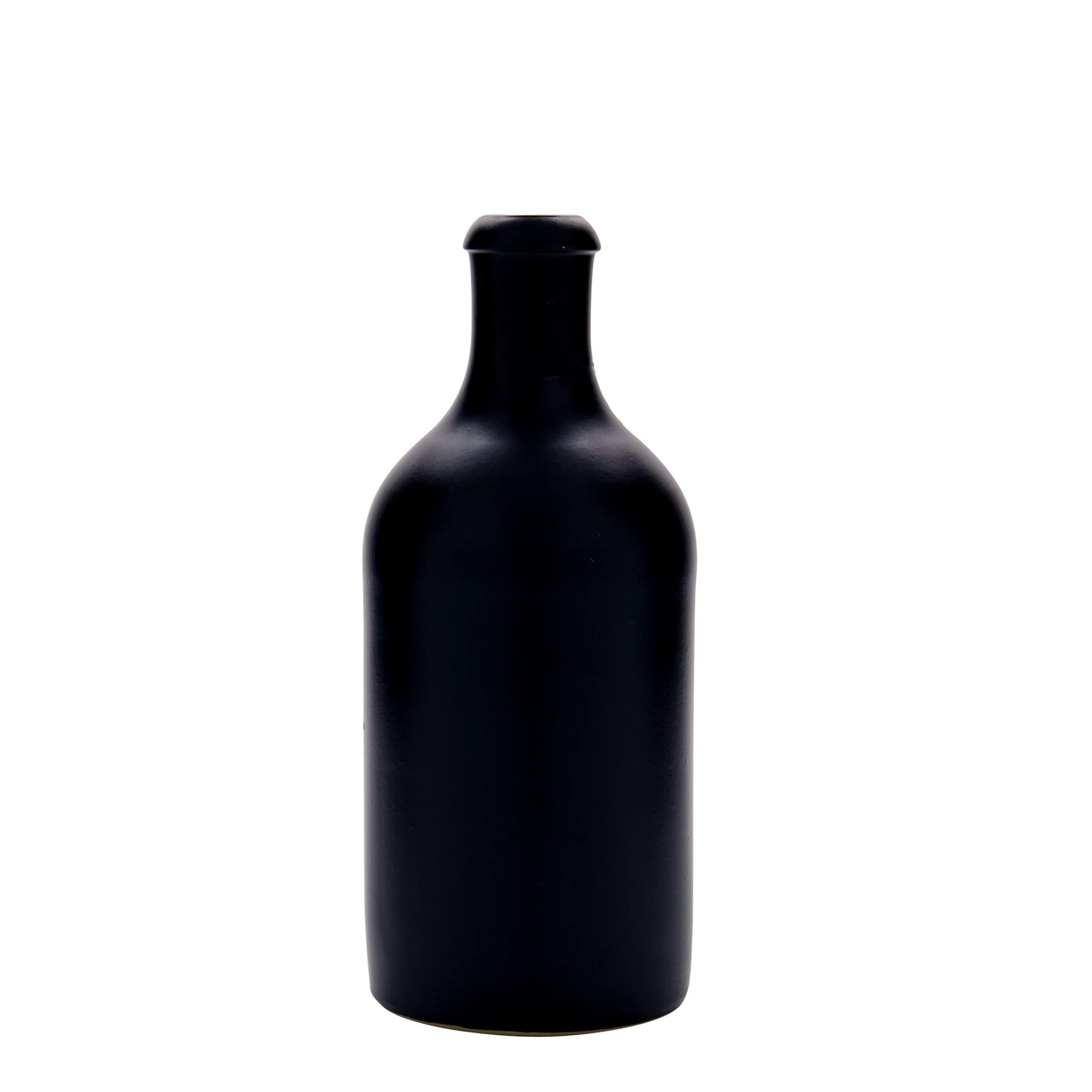 500 ml glineni vrč, kamena keramika, crni, otvor: zatvarač sa kopčom
