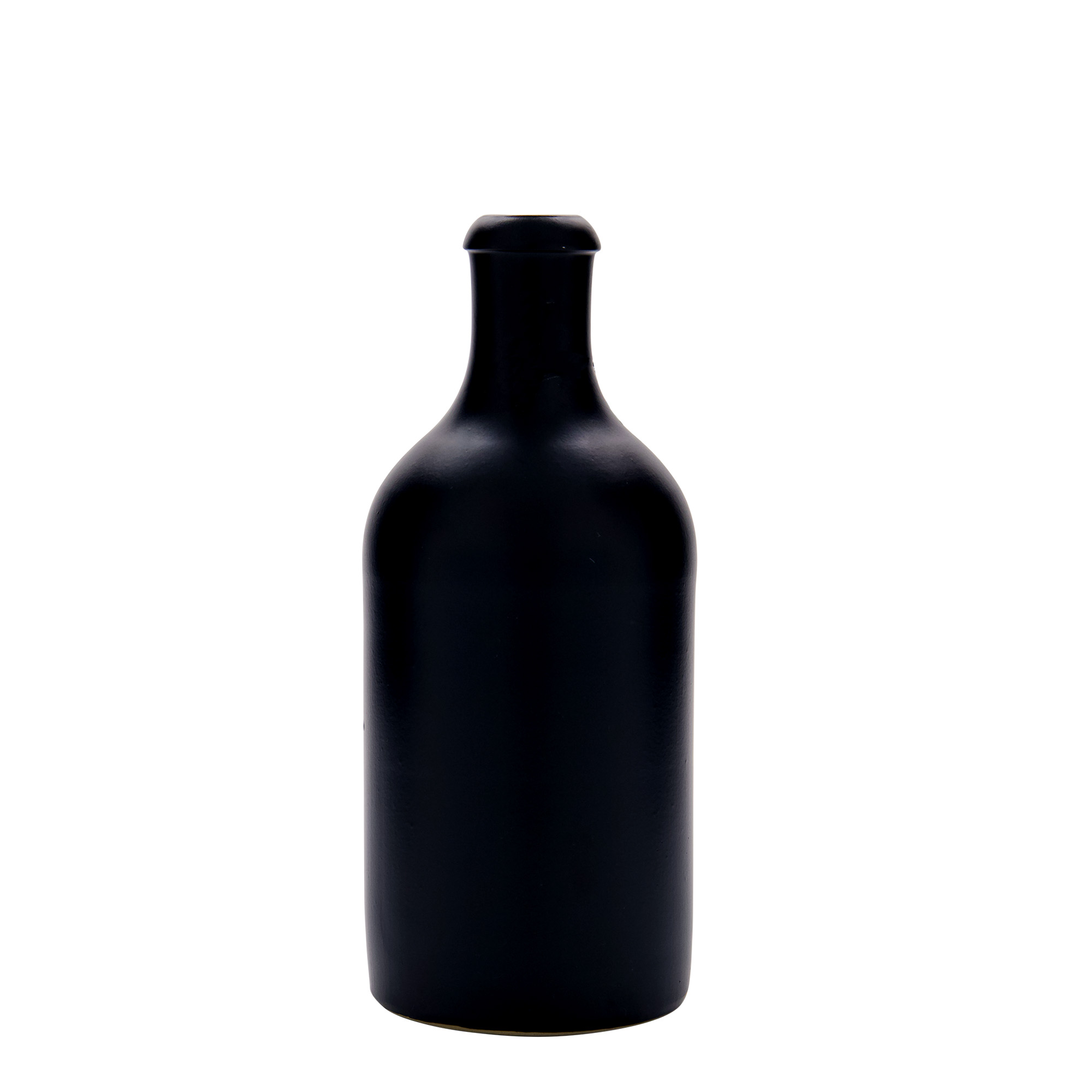 500 ml glineni vrč, kamena keramika, crni, otvor: zatvarač sa kopčom