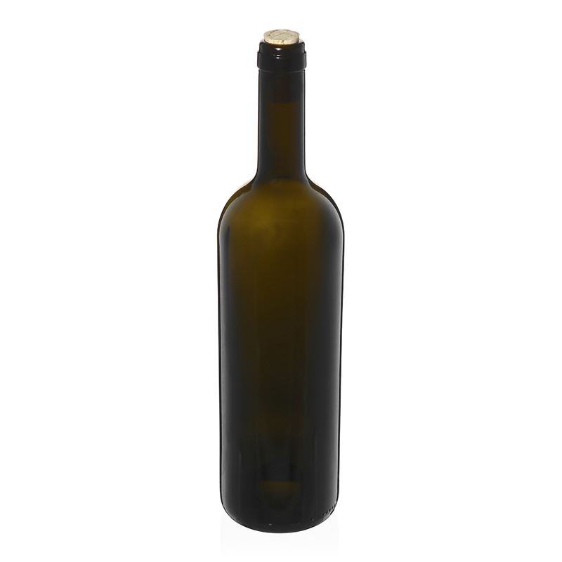 Flaša za vino 750 ml 'Golia', antikno zelena, otvor: Pluto