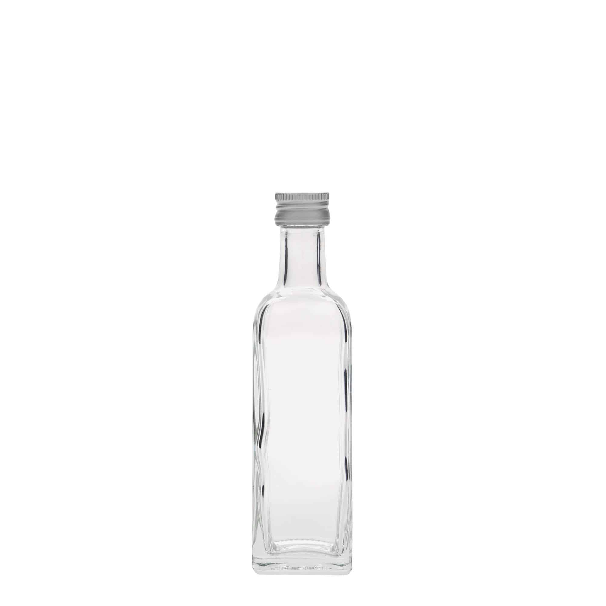 Staklena flaša 60 ml 'Marasca', kvadratna, otvor: PP 18