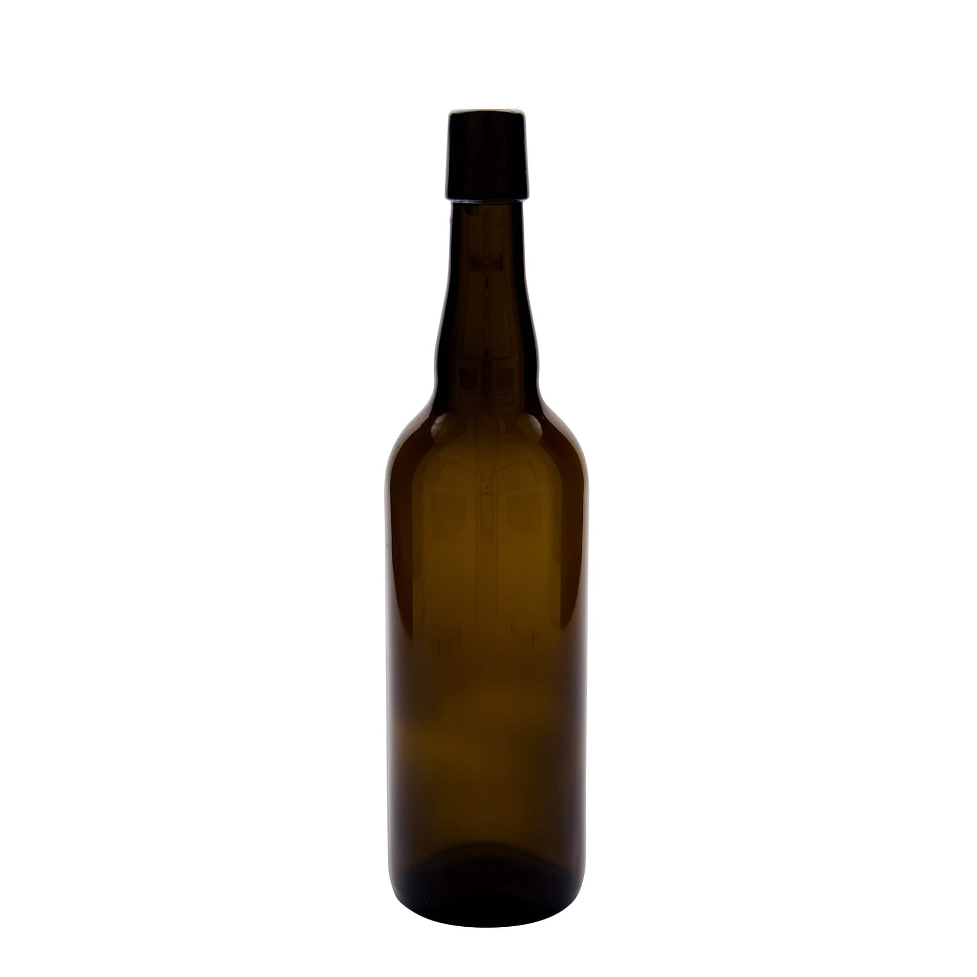 750 ml boca piva Belgija, staklo, smeđa, grlo: zatvarač s kopčom