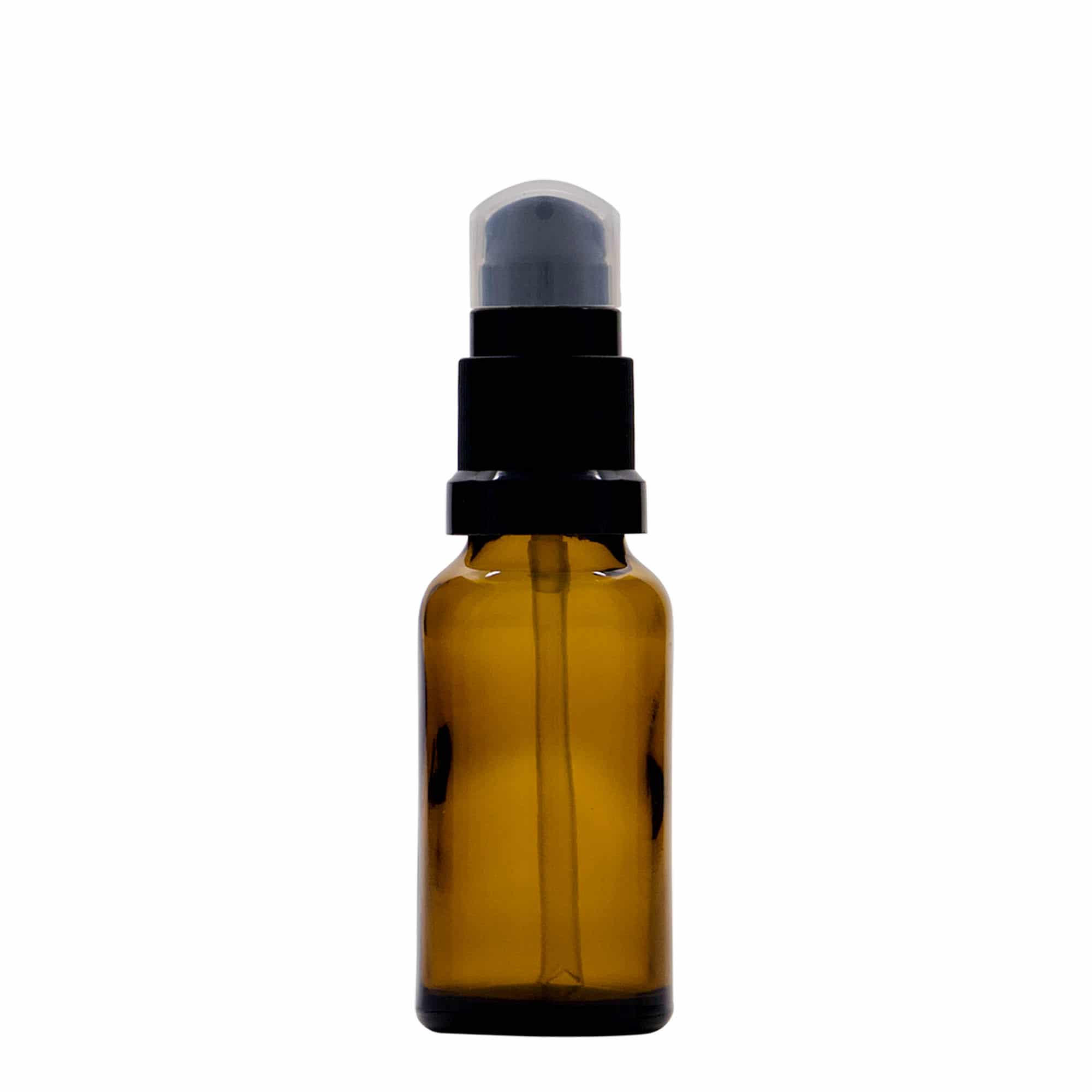 Medicinska flaša sa pumpicom za losion 20 ml, staklo, smeđa, otvor: DIN 18 Medicinska flaša sa pumpicom za losion 20 ml, staklo, smeđa, otvor: DIN 18