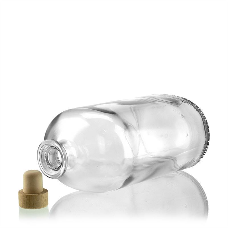 1.000 ml staklena boca 'Dundee', ovalna, grlo: čep