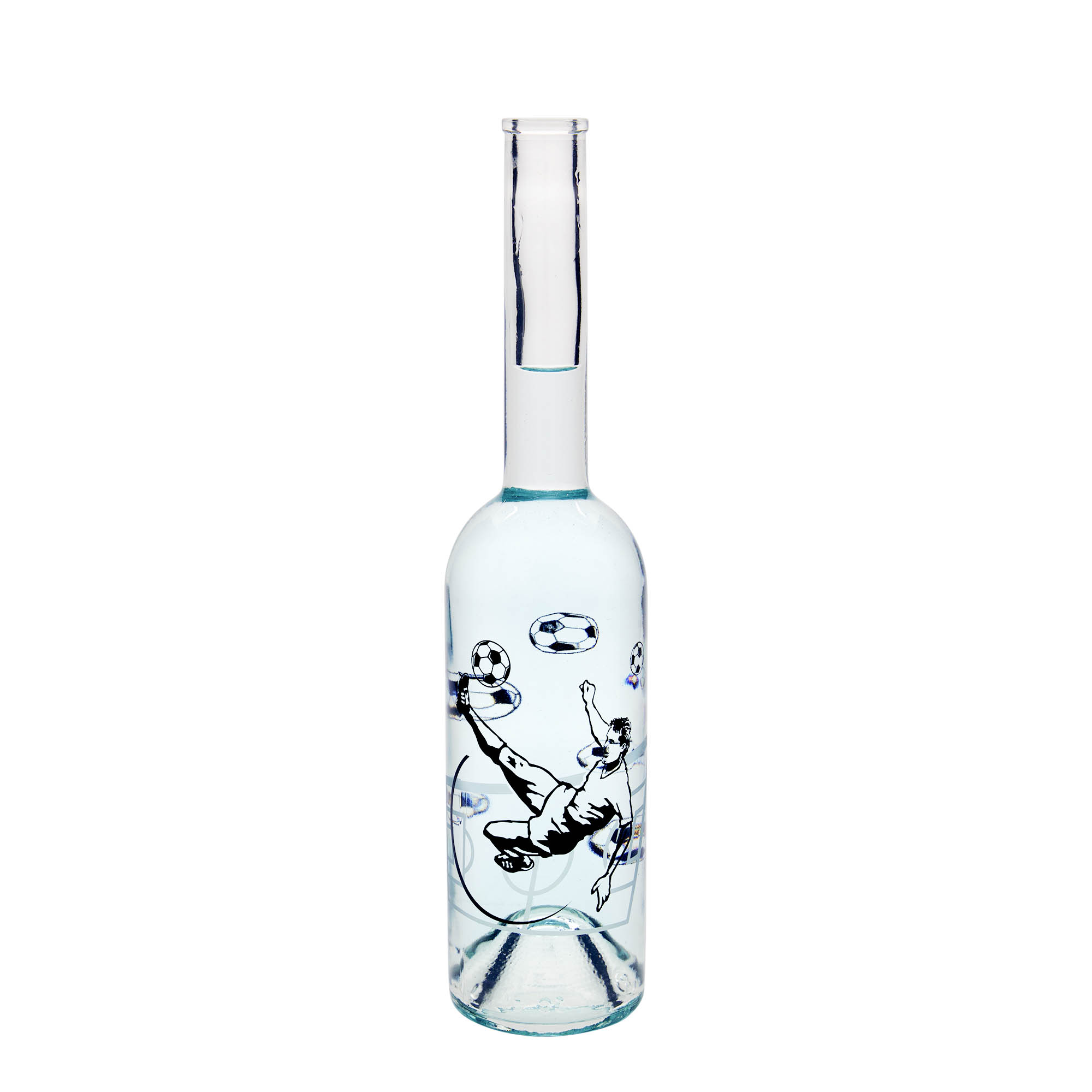 Staklena flaša 500 ml 'Opera', motiv: Fudbaler, otvor: Pluto