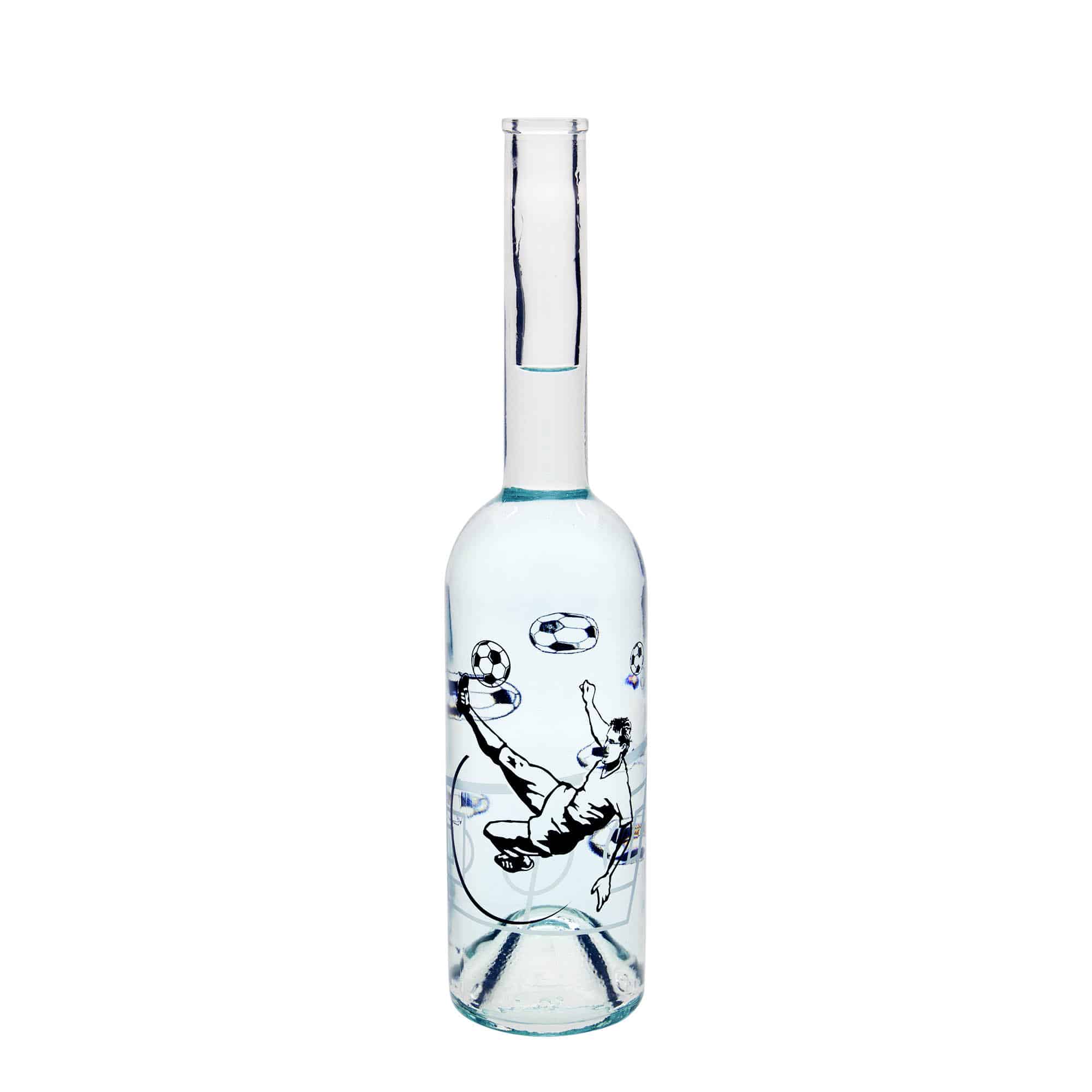 Staklena flaša 500 ml 'Opera', motiv: Fudbaler, otvor: Pluto