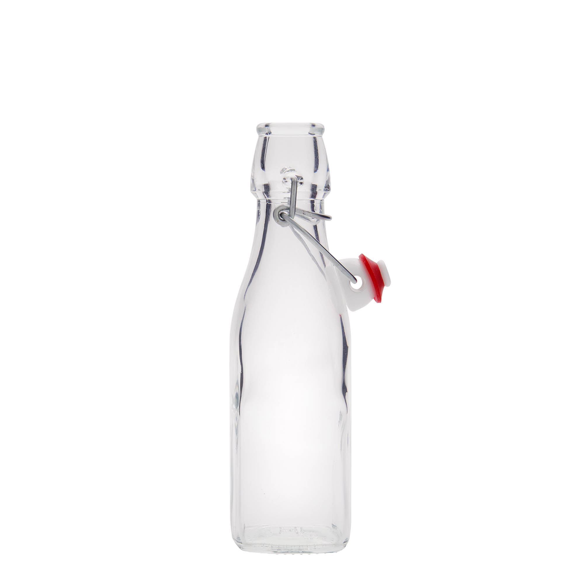 Staklena flaša 250 ml 'Swing, četvrtasta, otvor: Zatvarač sa žicom