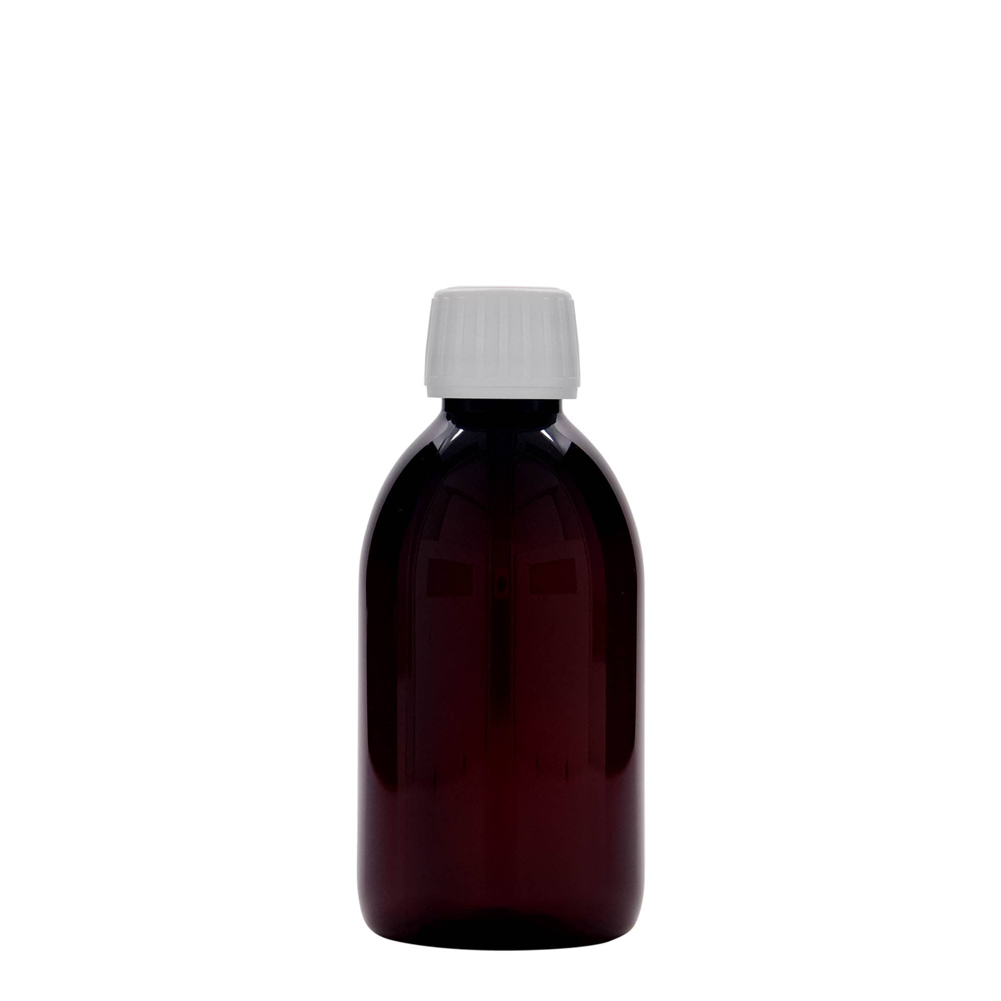 250 ml PET-medicinska boca, smeđa, plastika, grlo: PP 28