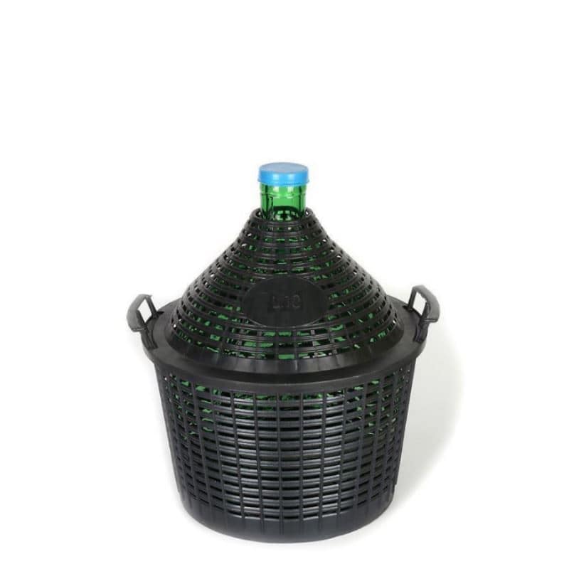 Demižon 10 l sa uskim vratom, staklo, zelena, otvor: Klizni poklopac Demižon 10 l sa uskim vratom, staklo, zelena, otvor: Klizni poklopac