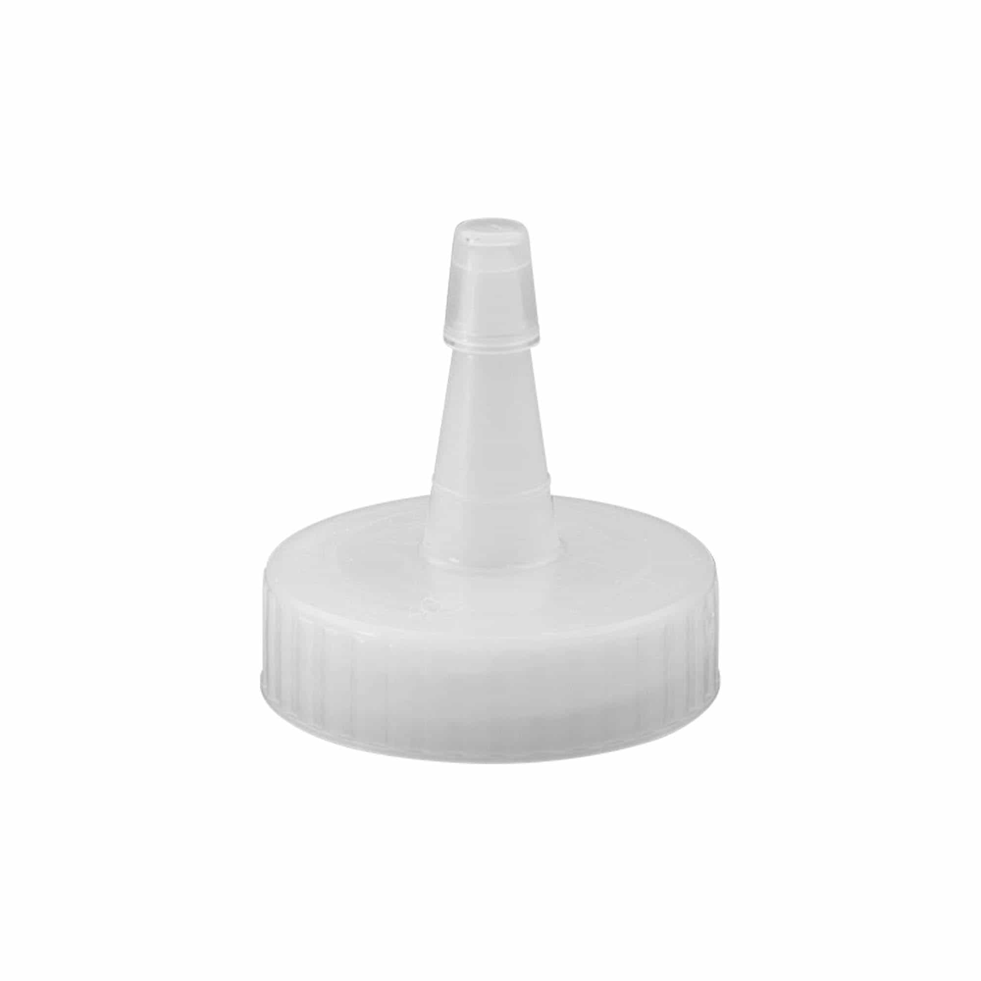 Navojni zatvarač sa vrhom za istiskivanje, PP plastika, bijela, za otvor: GPI 38/400 Navojni zatvarač sa vrhom za istiskivanje, PP plastika, bijela, za otvor: GPI 38/400