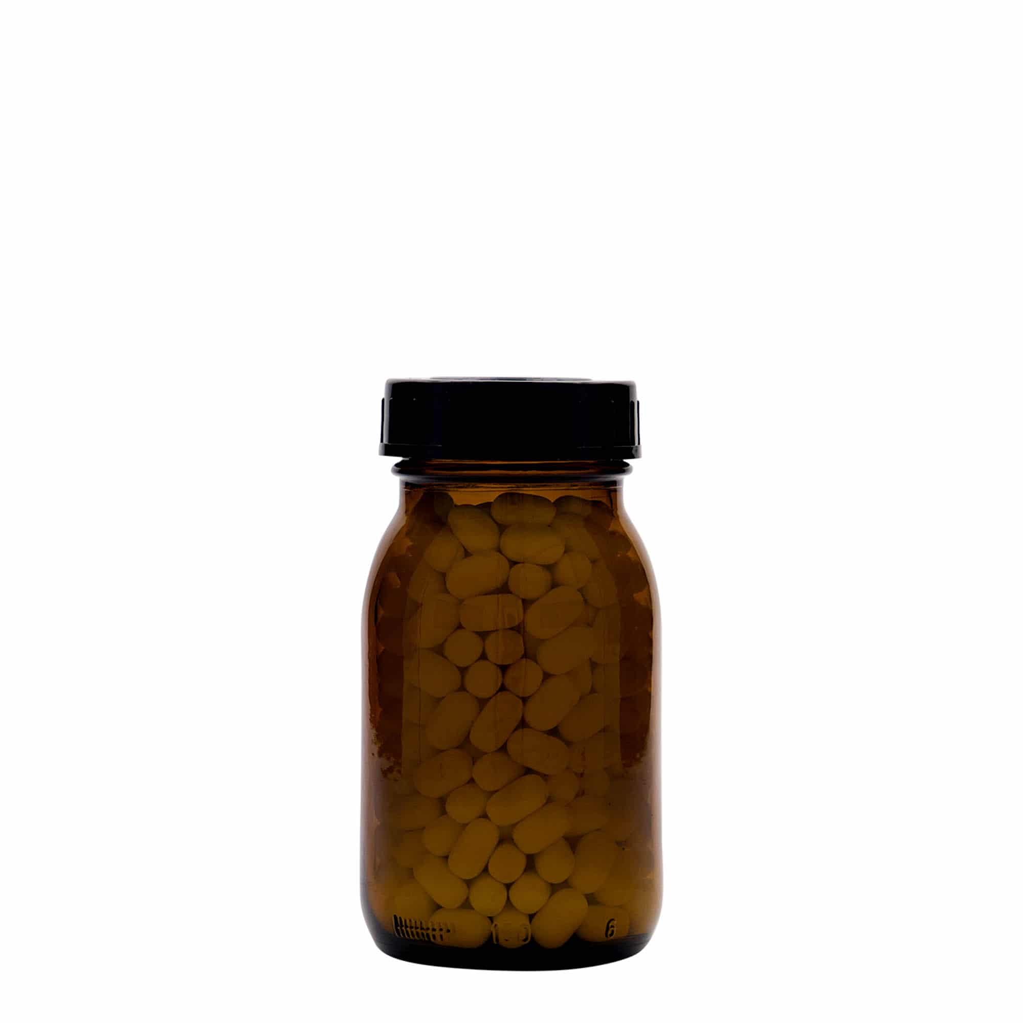 150 ml staklena boca širokog grla, smeđa, grlo: DIN 45