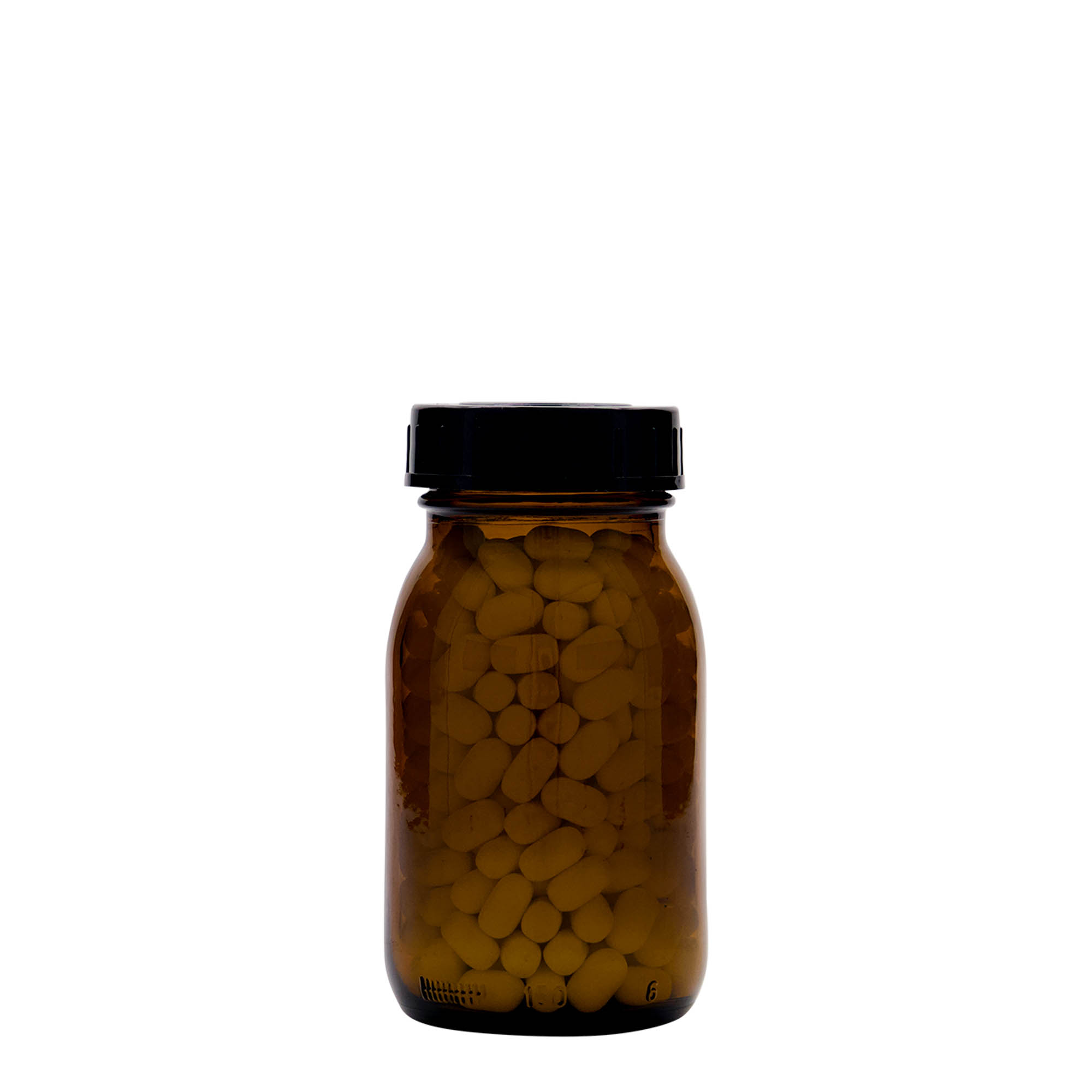 150 ml staklena boca širokog grla, smeđa, grlo: DIN 45 150 ml staklena boca širokog grla, smeđa, grlo: DIN 45