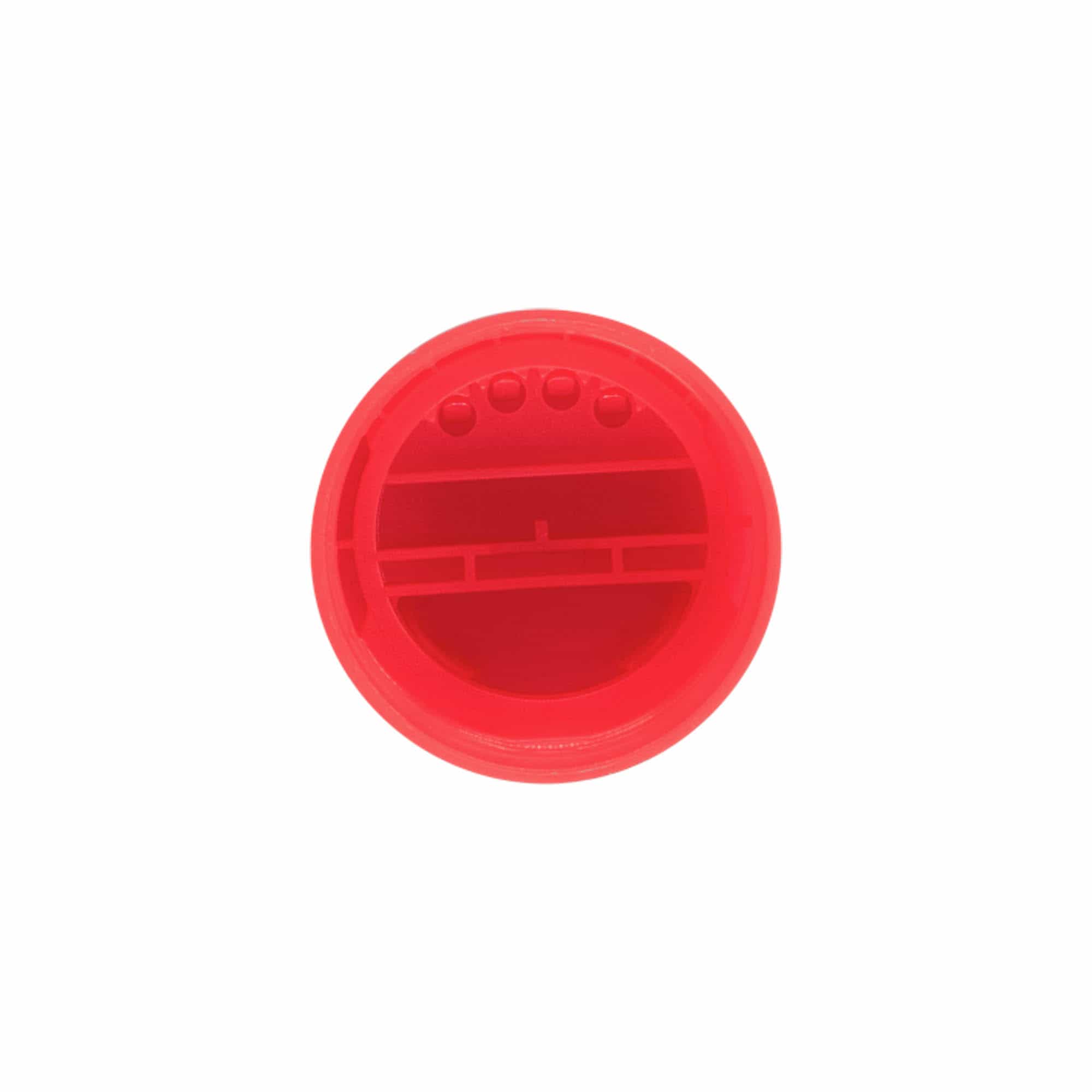 Poklopac za začinske posude s posipnikom, PP plastika, crveni, za otvor: 38/400 Poklopac za začinske posude s posipnikom, PP plastika, crveni, za otvor: 38/400